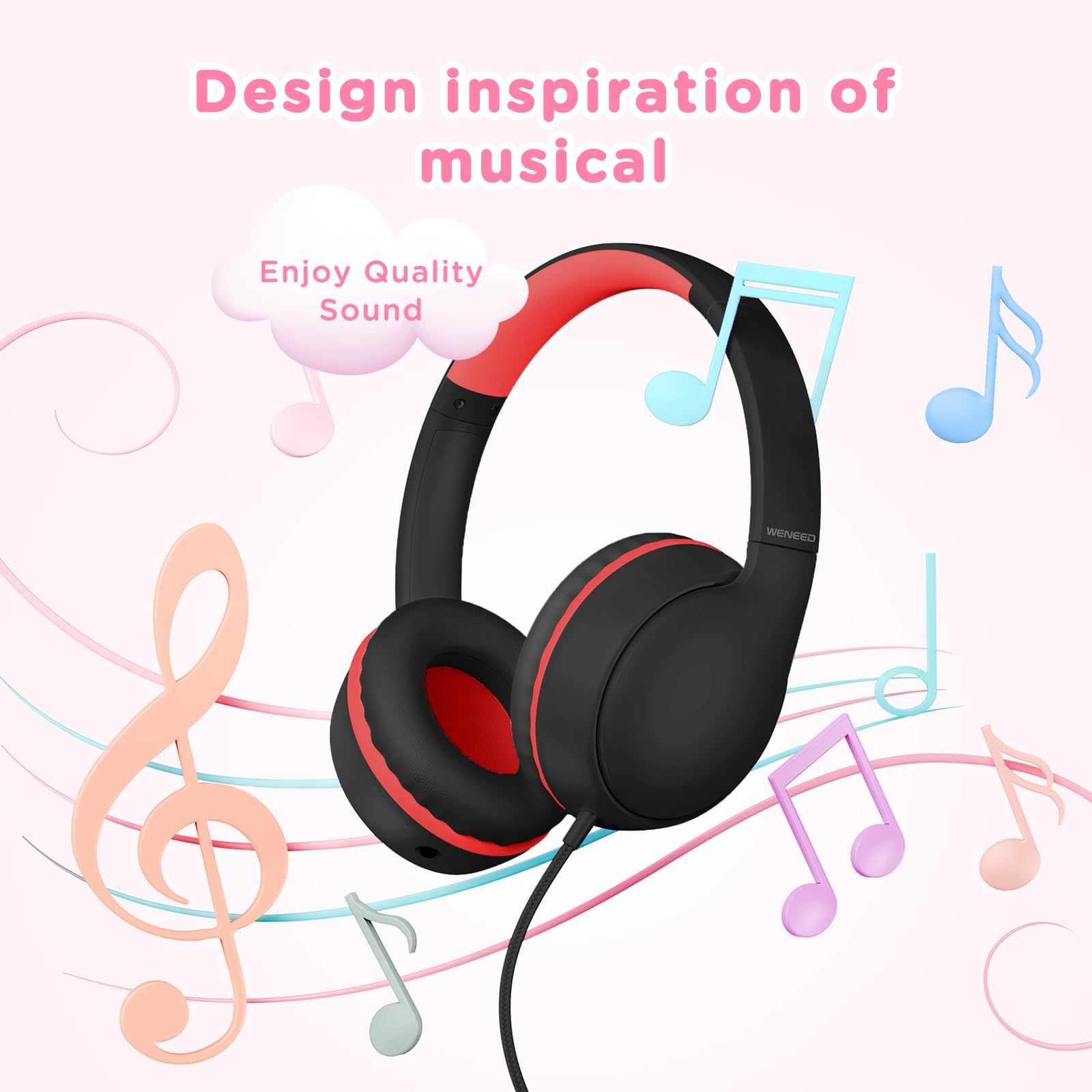 Foto 8 pulgar | Auriculares Para Niños Con Cable Y Micrófono Con Límite De Volumen De 85/94 Db - Venta Internacional.