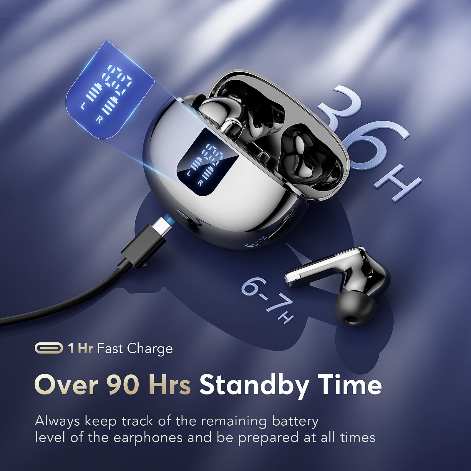 Foto 8 pulgar | Auriculares Inalámbricos Euqq Yyk-q10 Bluetooth 5.4 36h Playtime Ip7 - Venta Internacional.