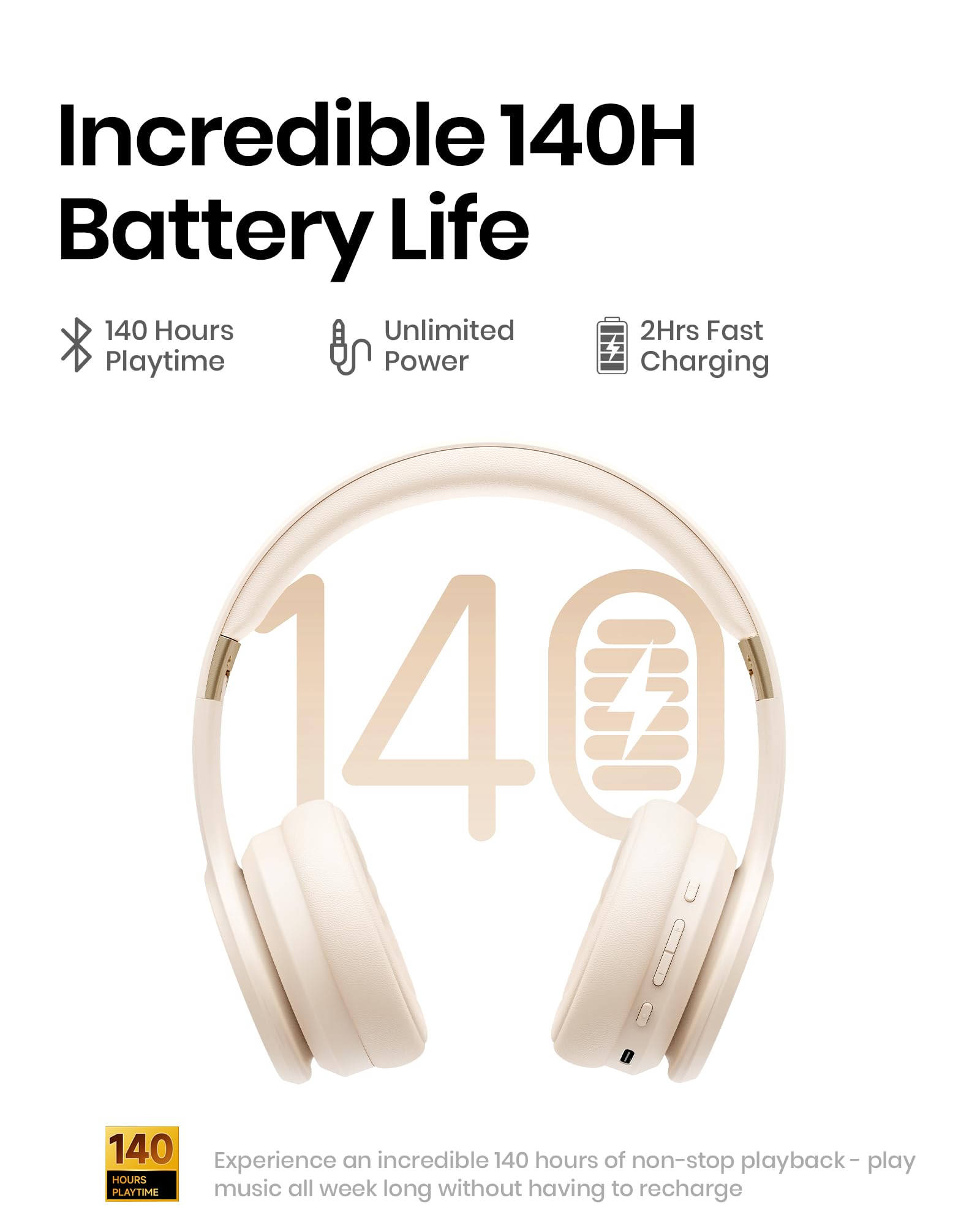 Foto 4 pulgar | Auriculares Inalámbricos Bluetooth Picun Solo6 140h Con Batería Caqui - Venta Internacional.
