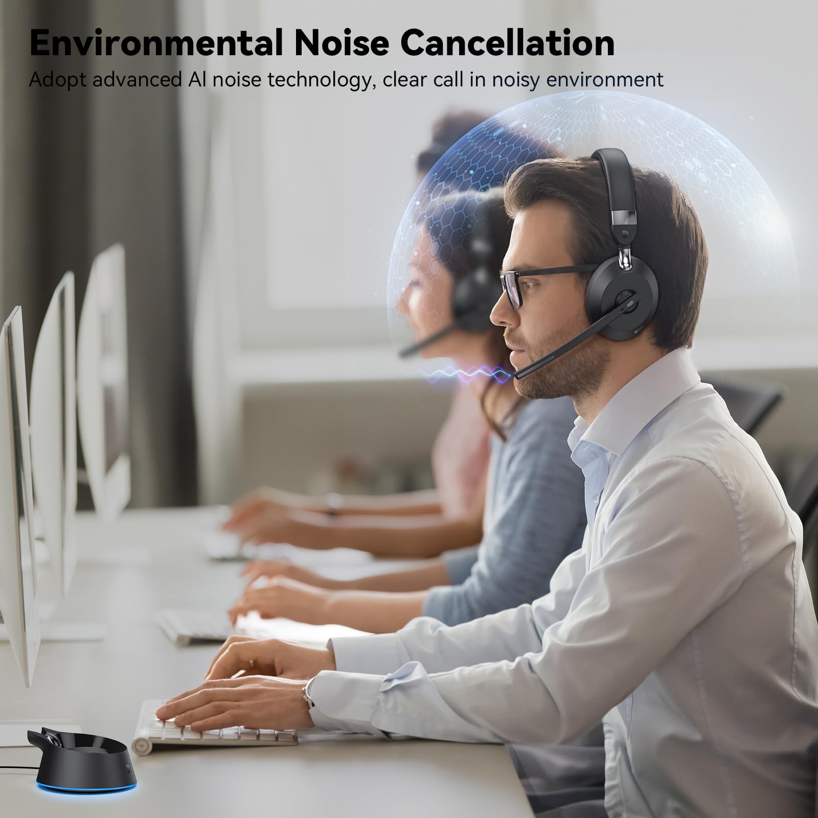 Foto 3 pulgar | Auriculares Inalámbricos Dytole Con Micrófono Bluetooth Work, Batería De 60 H - Venta Internacional.