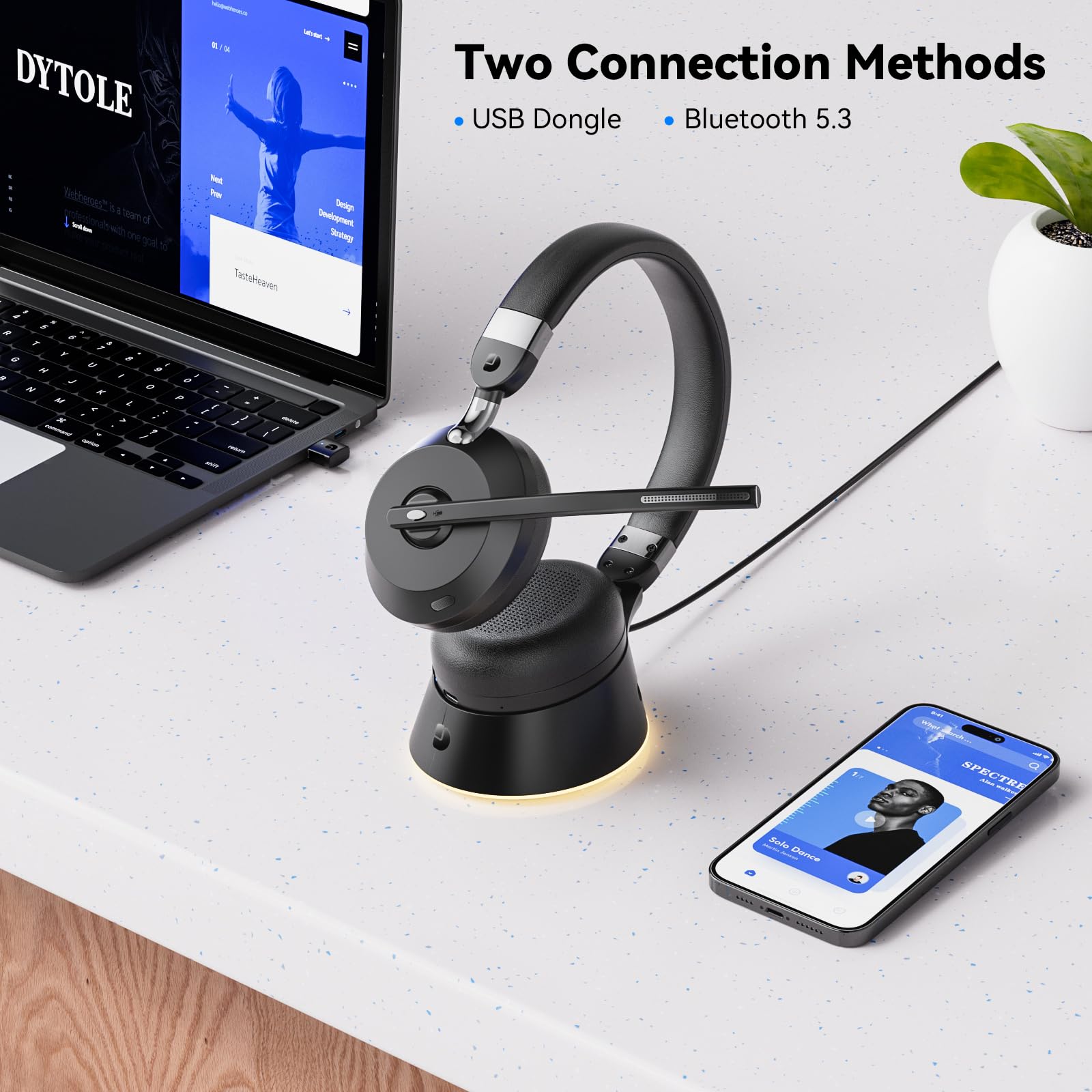 Foto 4 pulgar | Auriculares Inalámbricos Dytole Con Micrófono Bluetooth Work, Batería De 60 H - Venta Internacional.