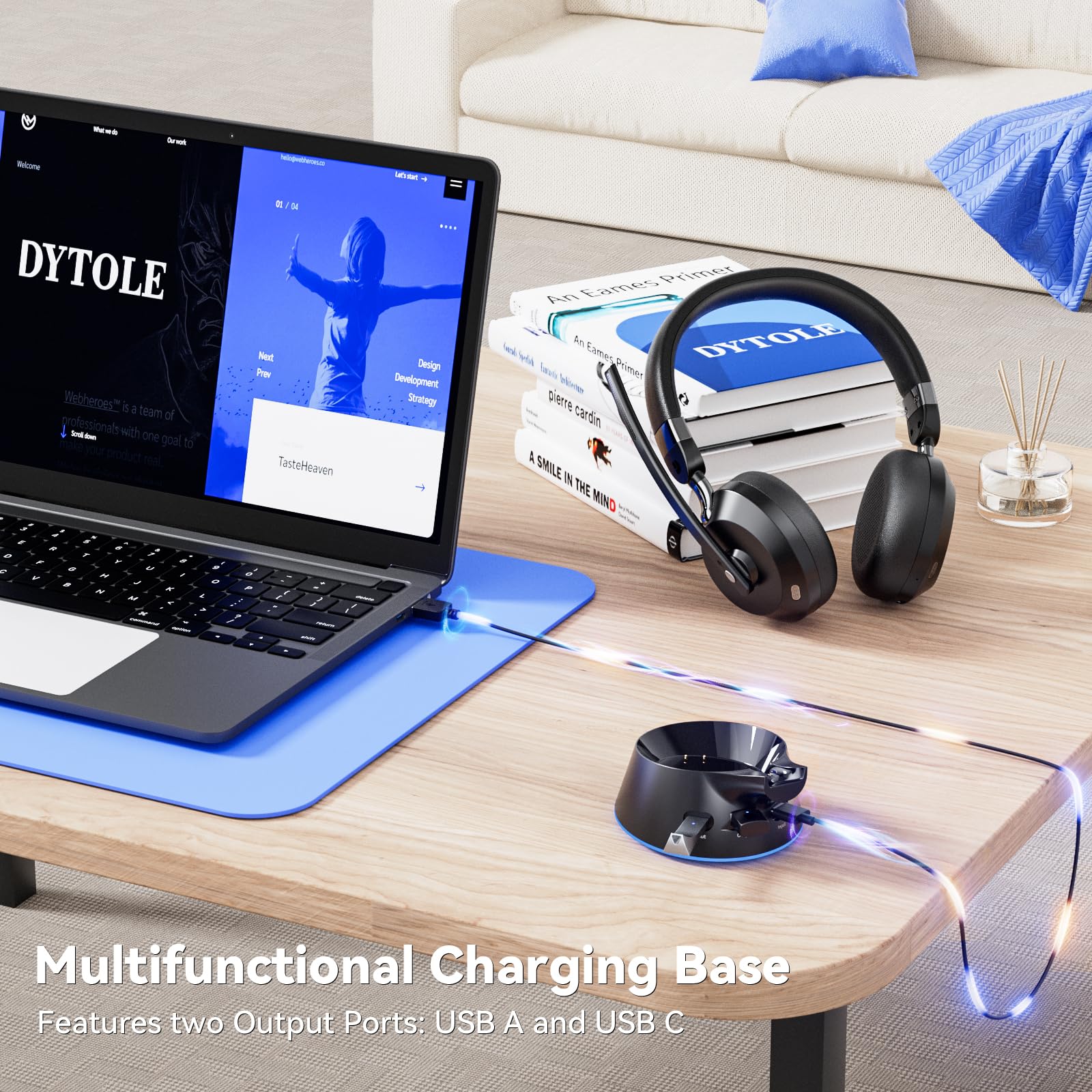 Foto 7 pulgar | Auriculares Inalámbricos Dytole Con Micrófono Bluetooth Work, Batería De 60 H - Venta Internacional.