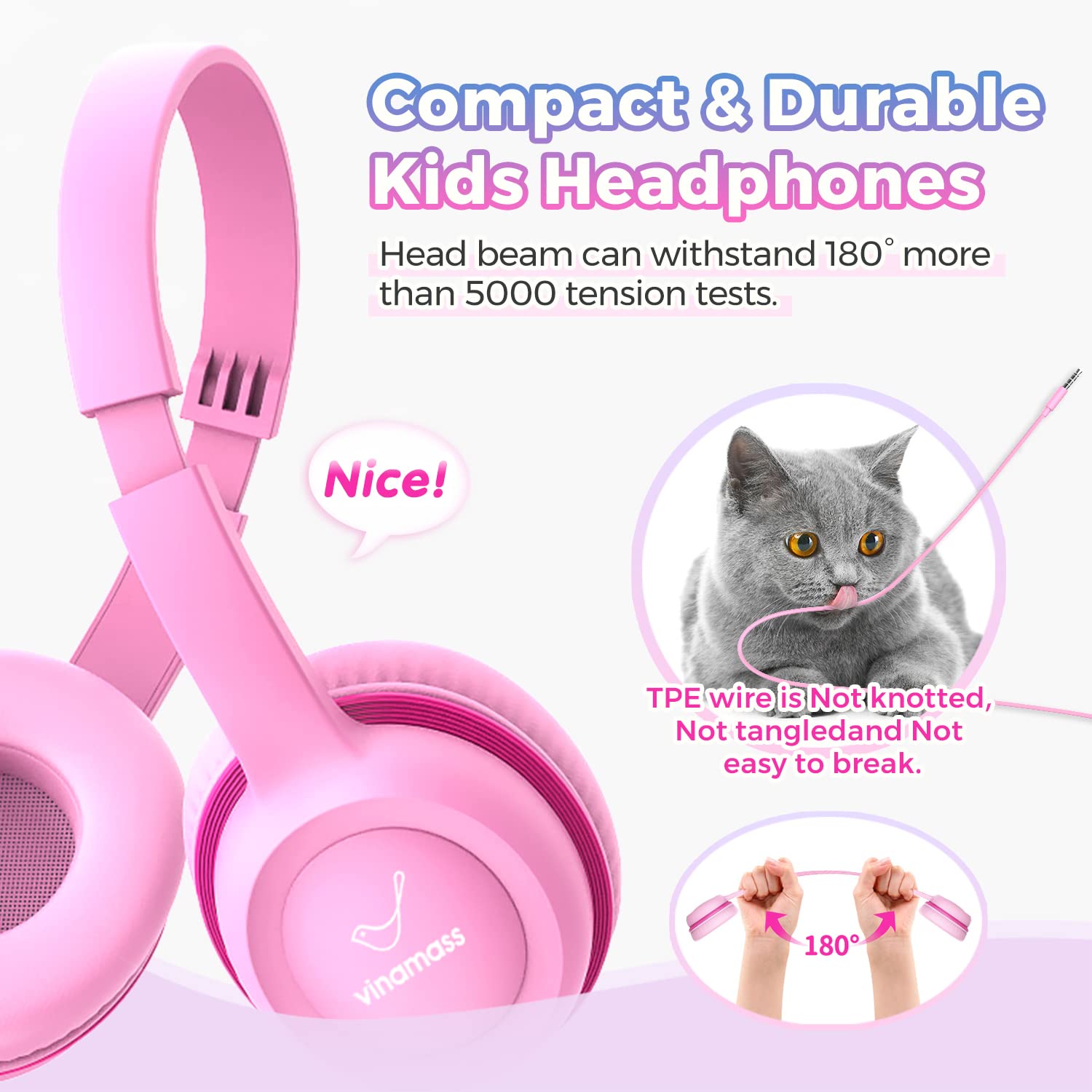 Foto 3 pulgar | Auriculares Vinamass A63 Kids Con Límite De Volumen De 85 Db Para Niños Pequeños - Venta Internacional.