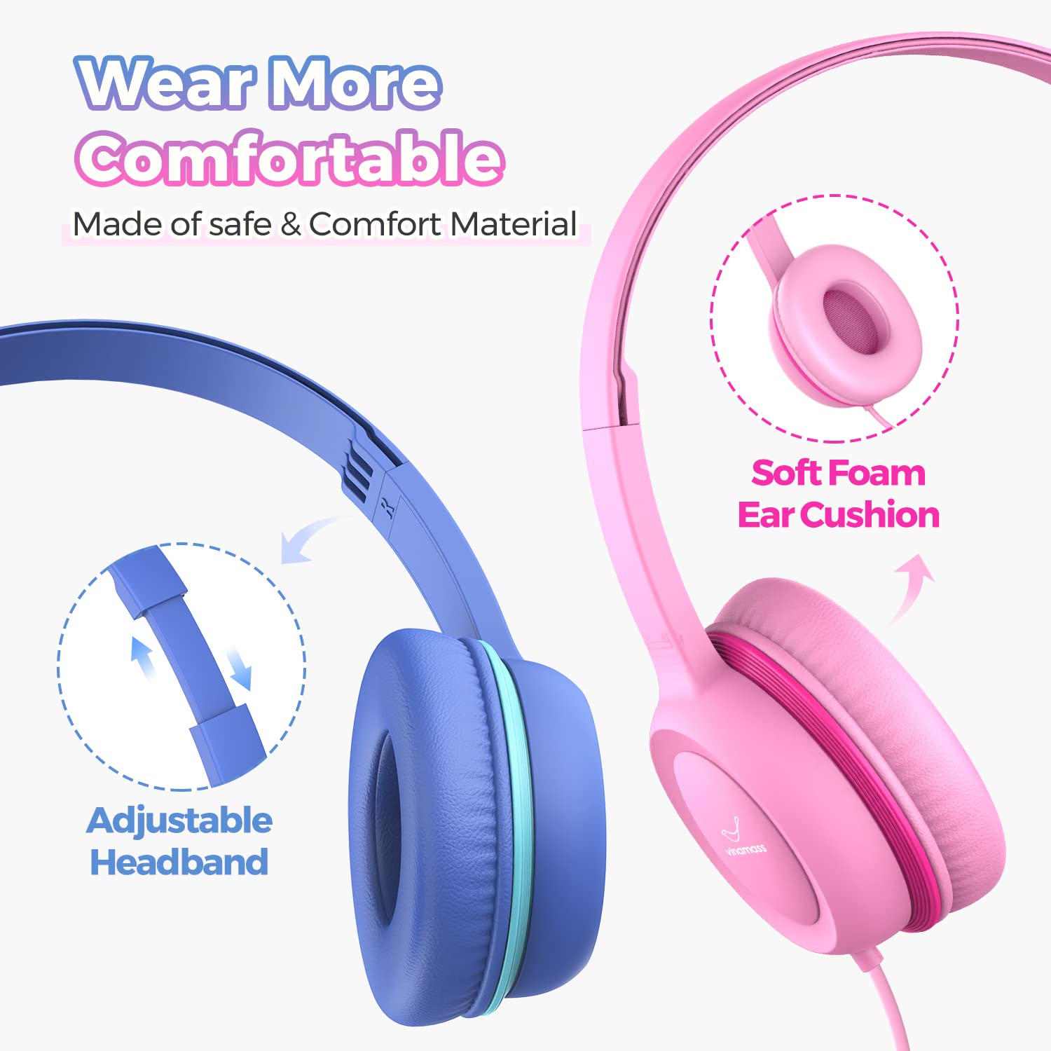 Foto 5 pulgar | Auriculares Vinamass A63 Kids Con Límite De Volumen De 85 Db Para Niños Pequeños - Venta Internacional.