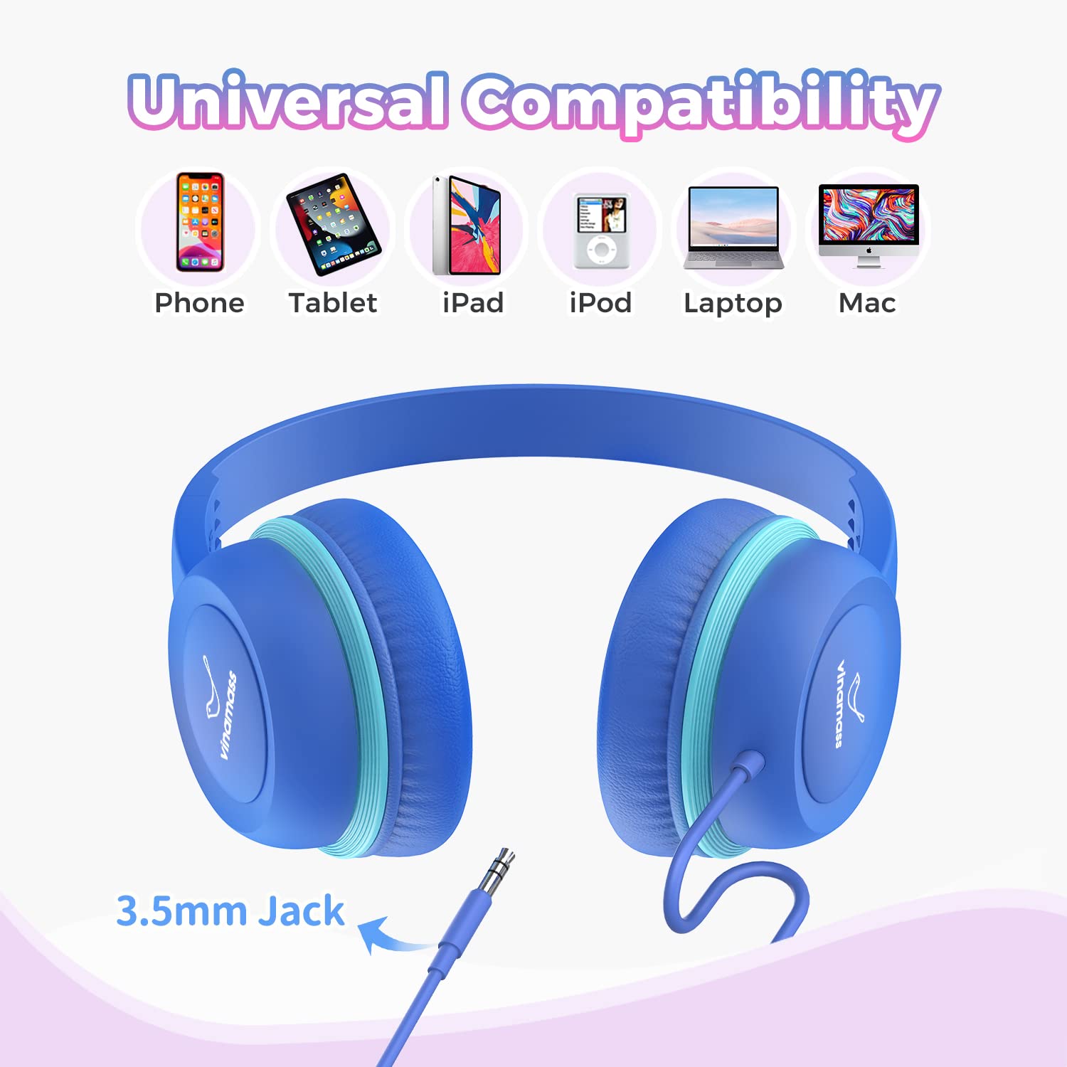 Foto 6 pulgar | Auriculares Vinamass A63 Kids Con Límite De Volumen De 85 Db Para Niños Pequeños - Venta Internacional.