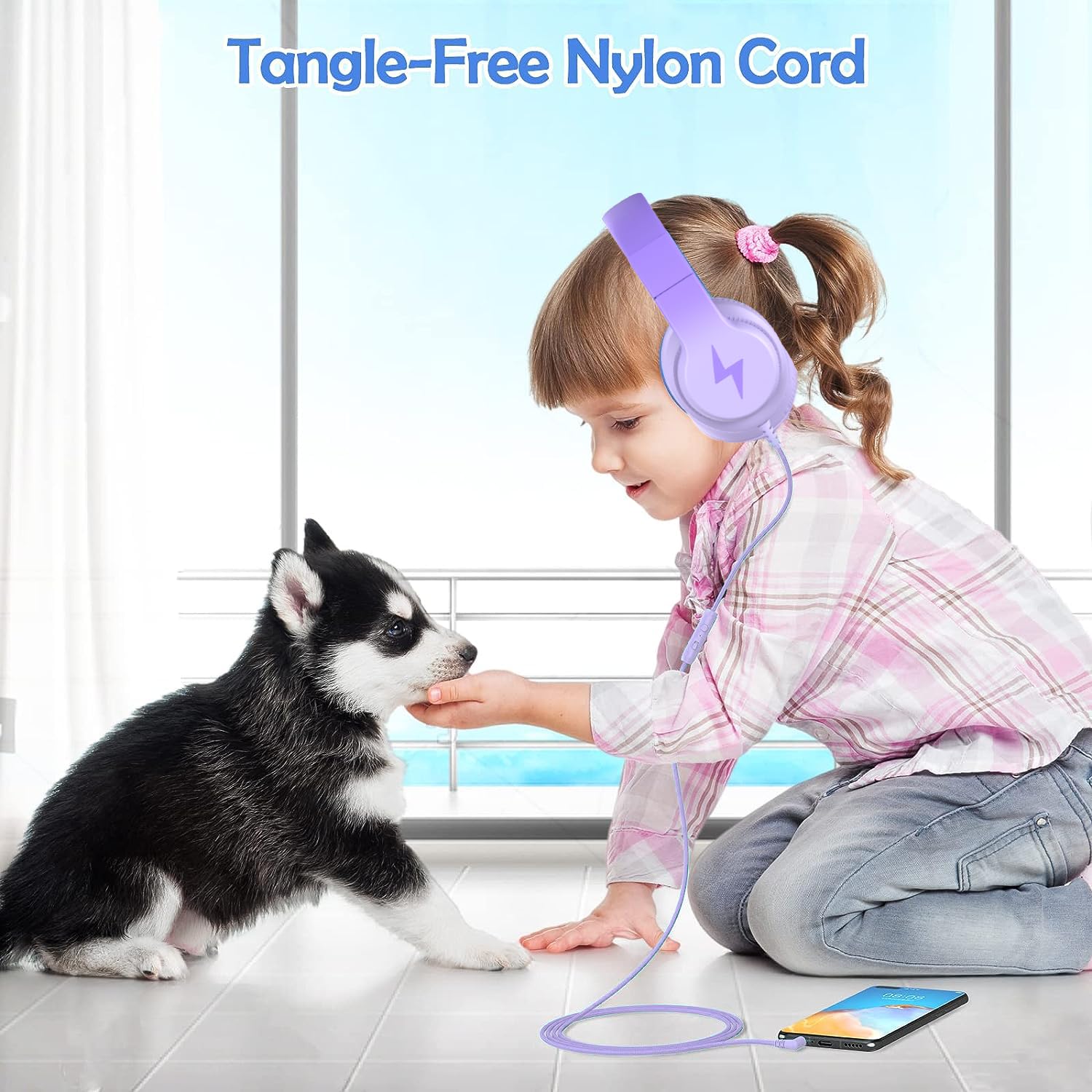 Foto 2 | Auriculares Candy Bila Kids Con Cable Para Colocar Sobre Las Orejas Y Micrófono, Color Morado Oscuro - Venta Interna