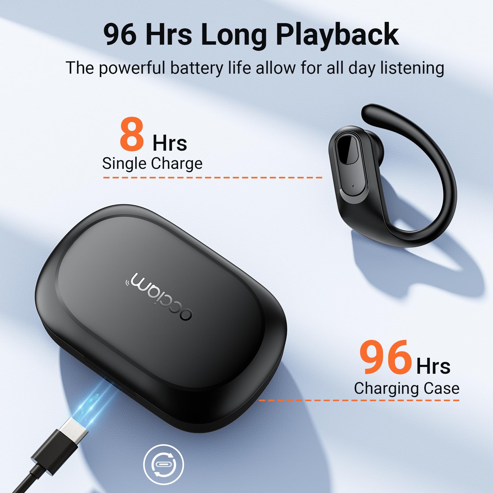 Foto 4 pulgar | Auriculares Inalámbricos Occiam 96 Hrs Playback Sport Waterproof Black - Venta Internacional.