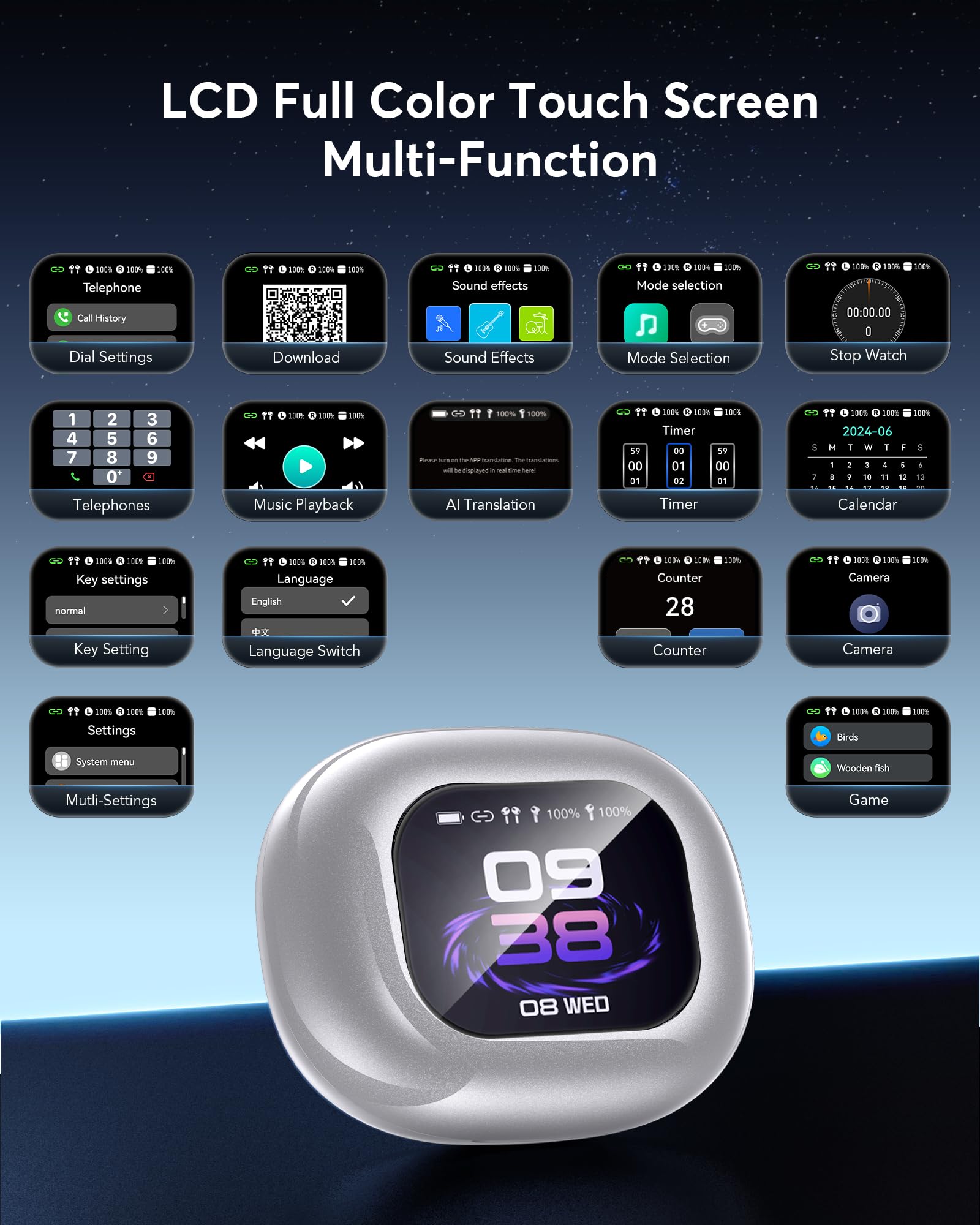 Foto 3 pulgar | Auriculares De Traducción Euqq Ai Language Bluetooth 5.4 144 Idiomas - Venta Internacional.