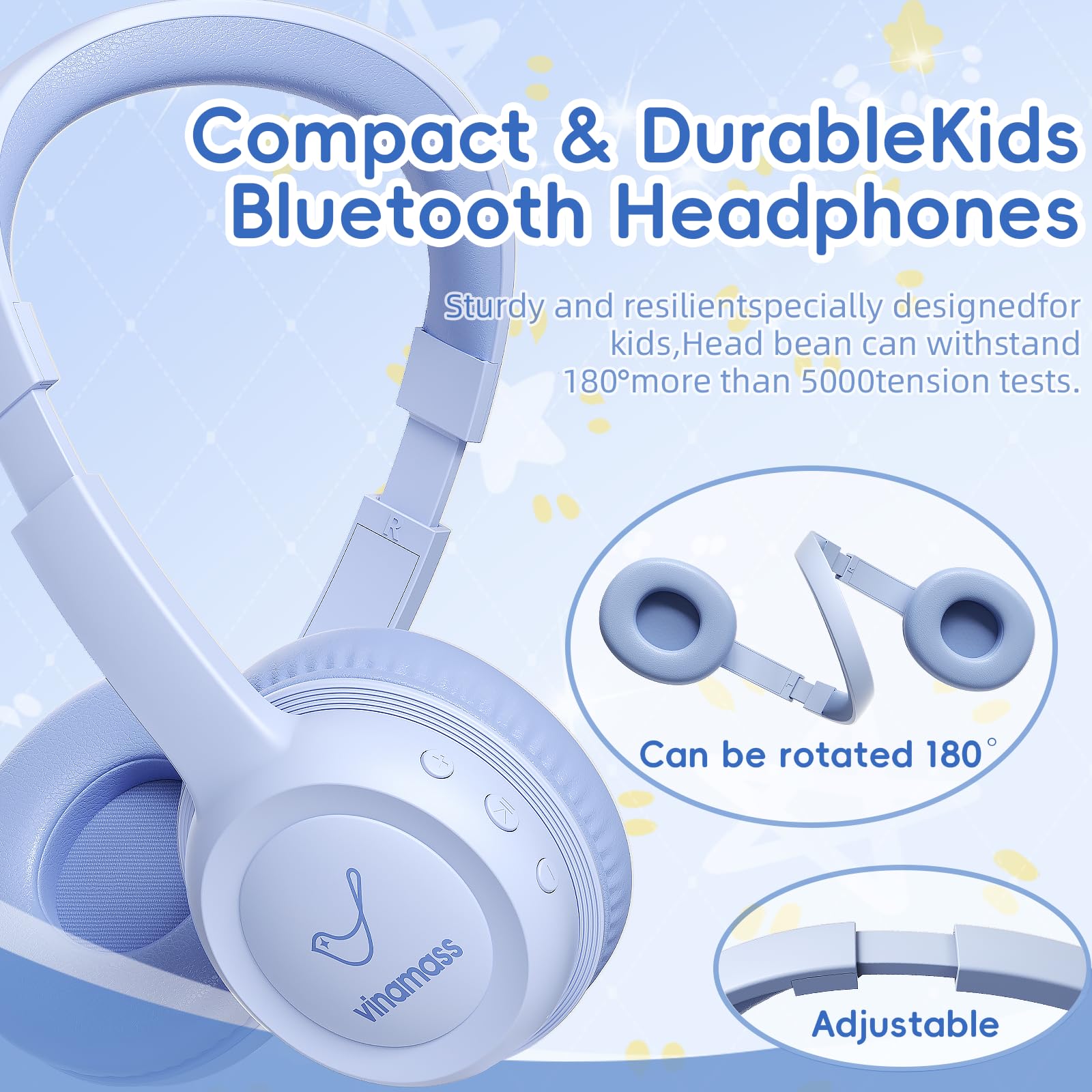 Foto 3 pulgar | Auriculares Bluetooth Vinamass E63 Kids 30h Playtime 85db - Venta Internacional.
