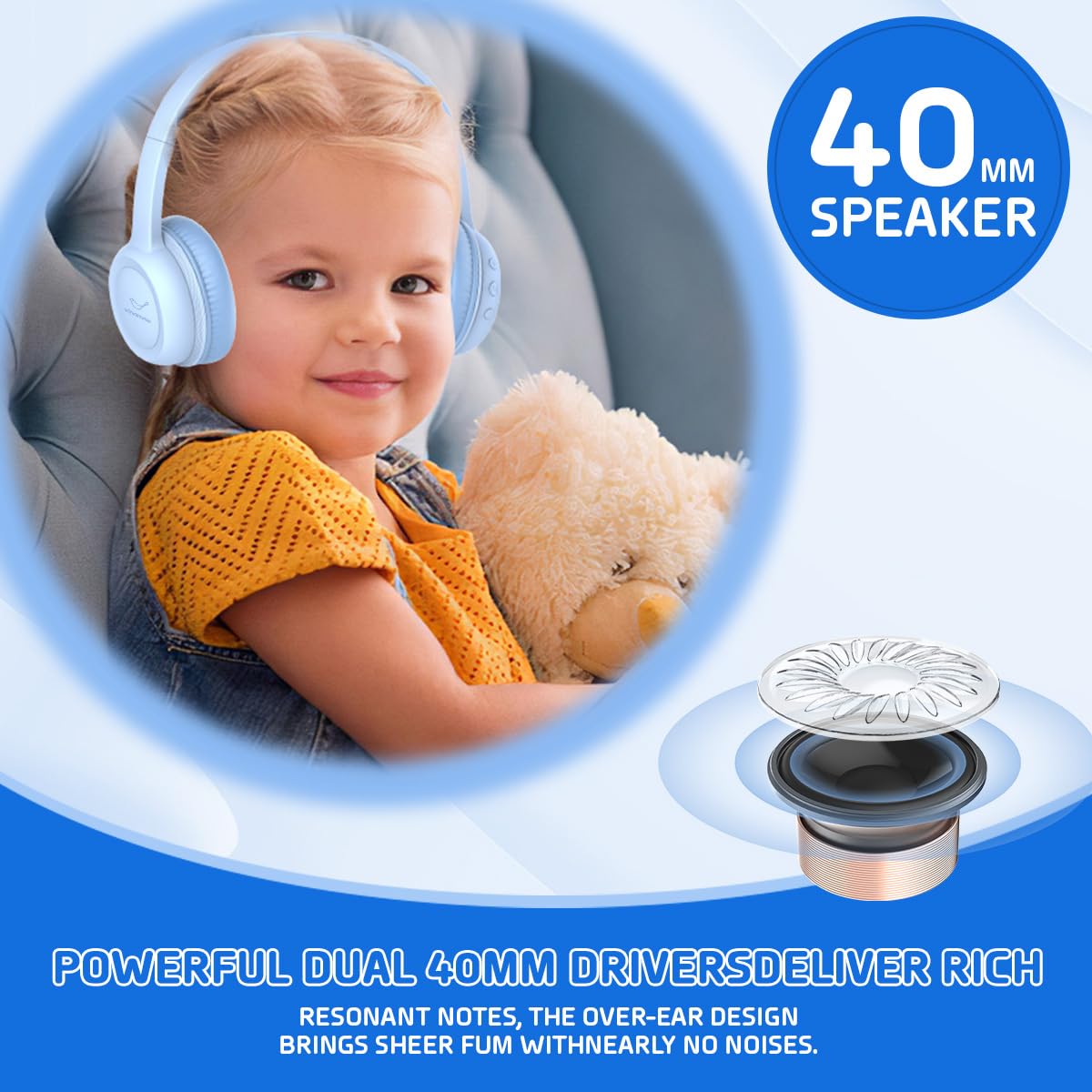 Foto 6 pulgar | Auriculares Bluetooth Vinamass E63 Kids 30h Playtime 85db - Venta Internacional.