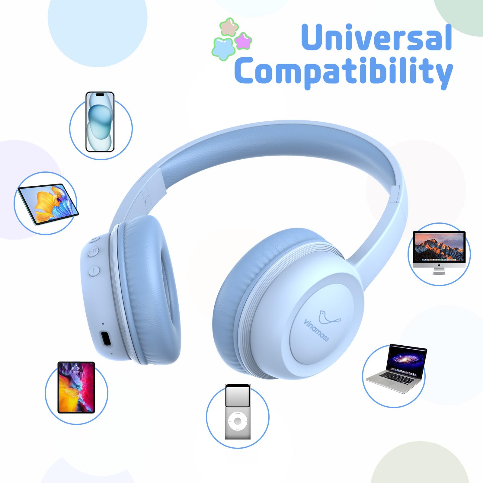 Foto 8 pulgar | Auriculares Bluetooth Vinamass E63 Kids 30h Playtime 85db - Venta Internacional.