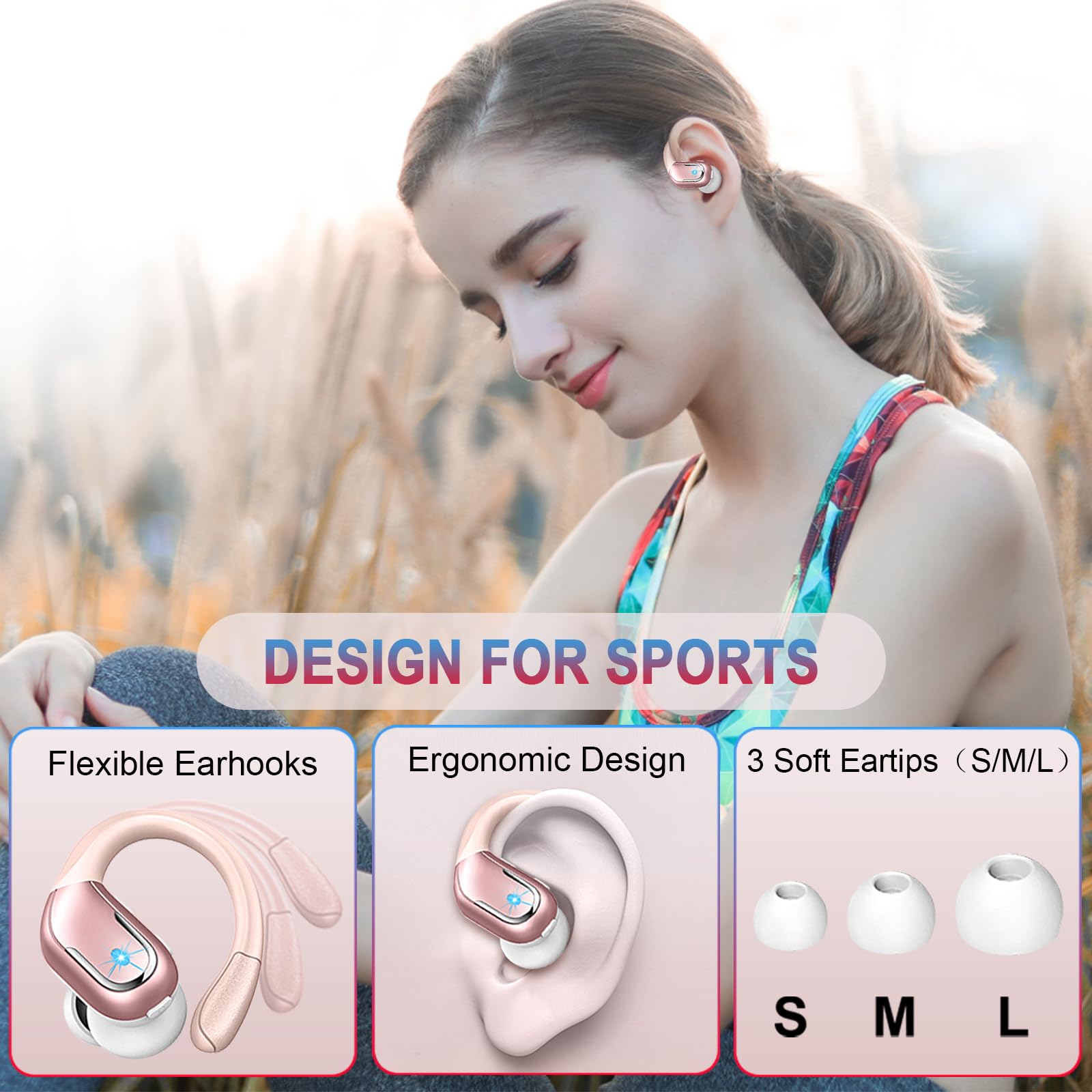 Foto 5 pulgar | Auriculares Inalámbricos Ltinist Bluetooth 5.4 75 Horas, Oro Rosa - Venta Internacional.