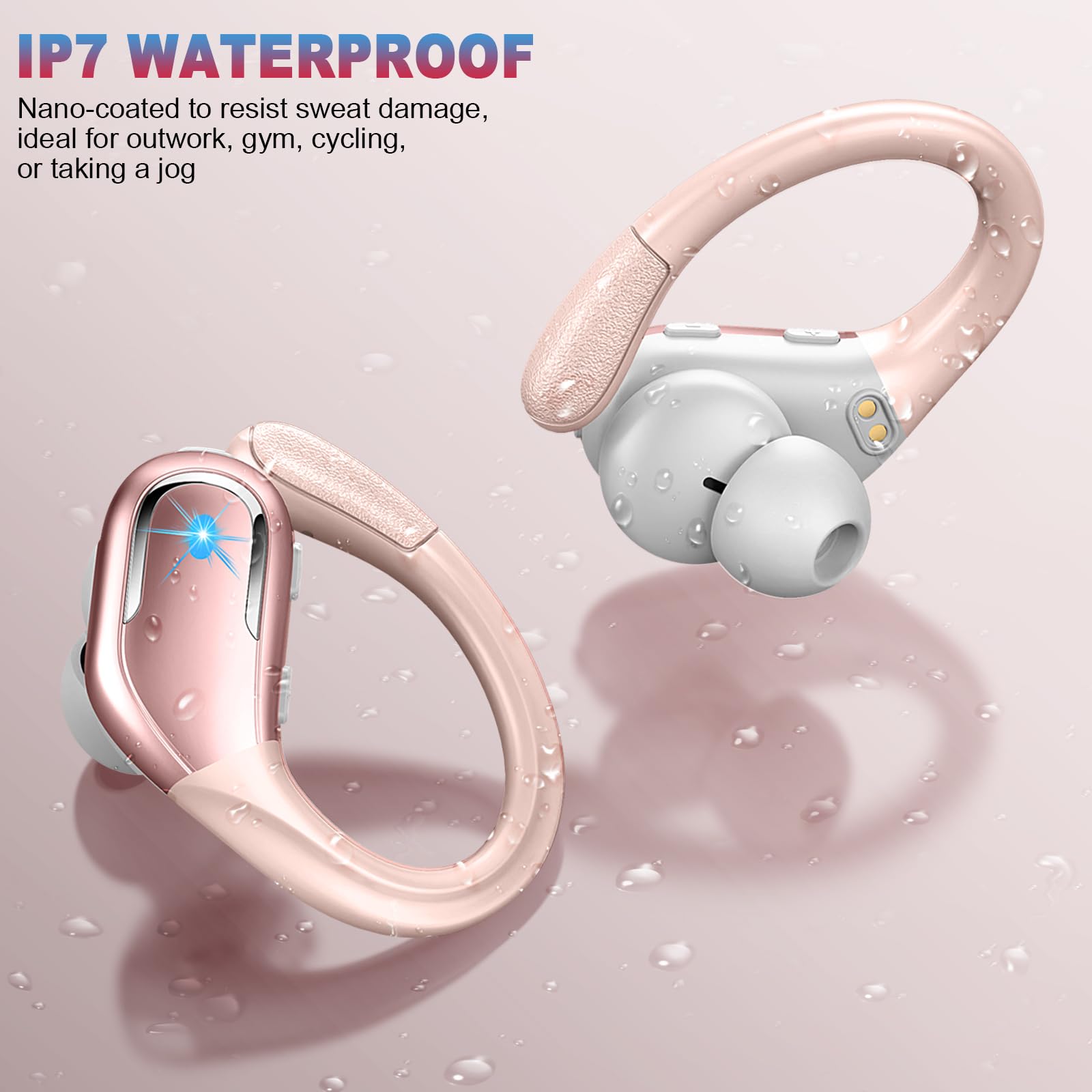 Foto 6 pulgar | Auriculares Inalámbricos Ltinist Bluetooth 5.4 75 Horas, Oro Rosa - Venta Internacional.