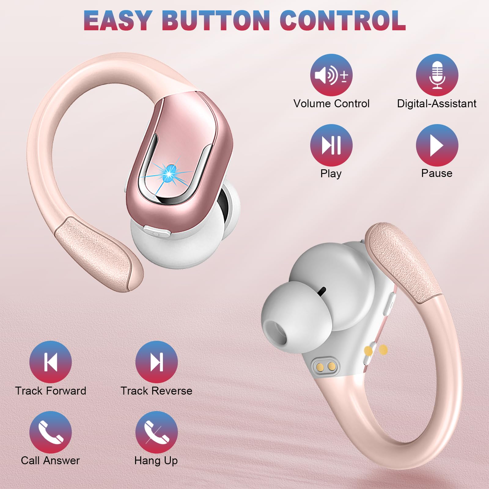 Foto 7 pulgar | Auriculares Inalámbricos Ltinist Bluetooth 5.4 75 Horas, Oro Rosa - Venta Internacional.