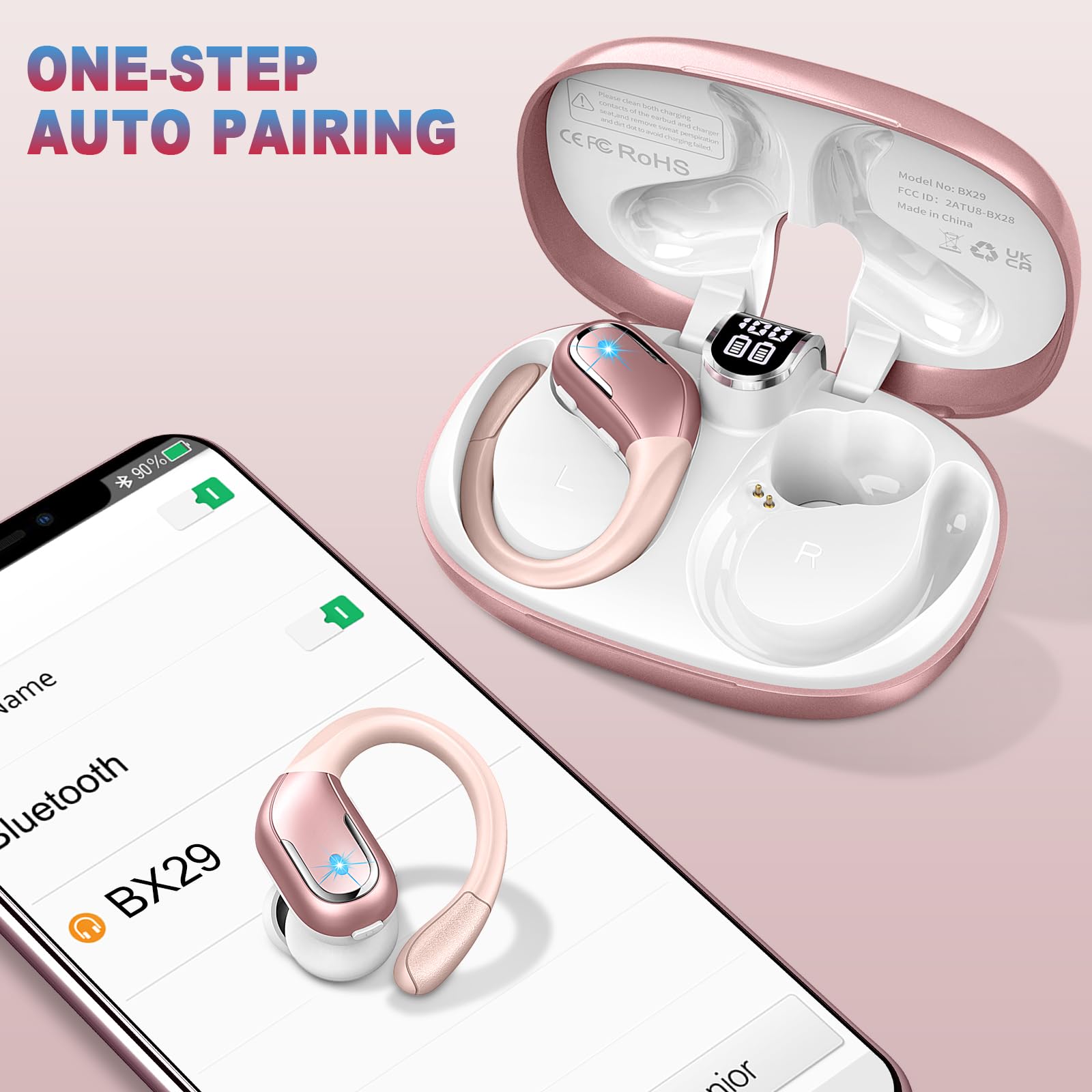 Foto 7 | Auriculares Inalámbricos Ltinist Bluetooth 5.4 75 Horas, Oro Rosa - Venta Internacional.