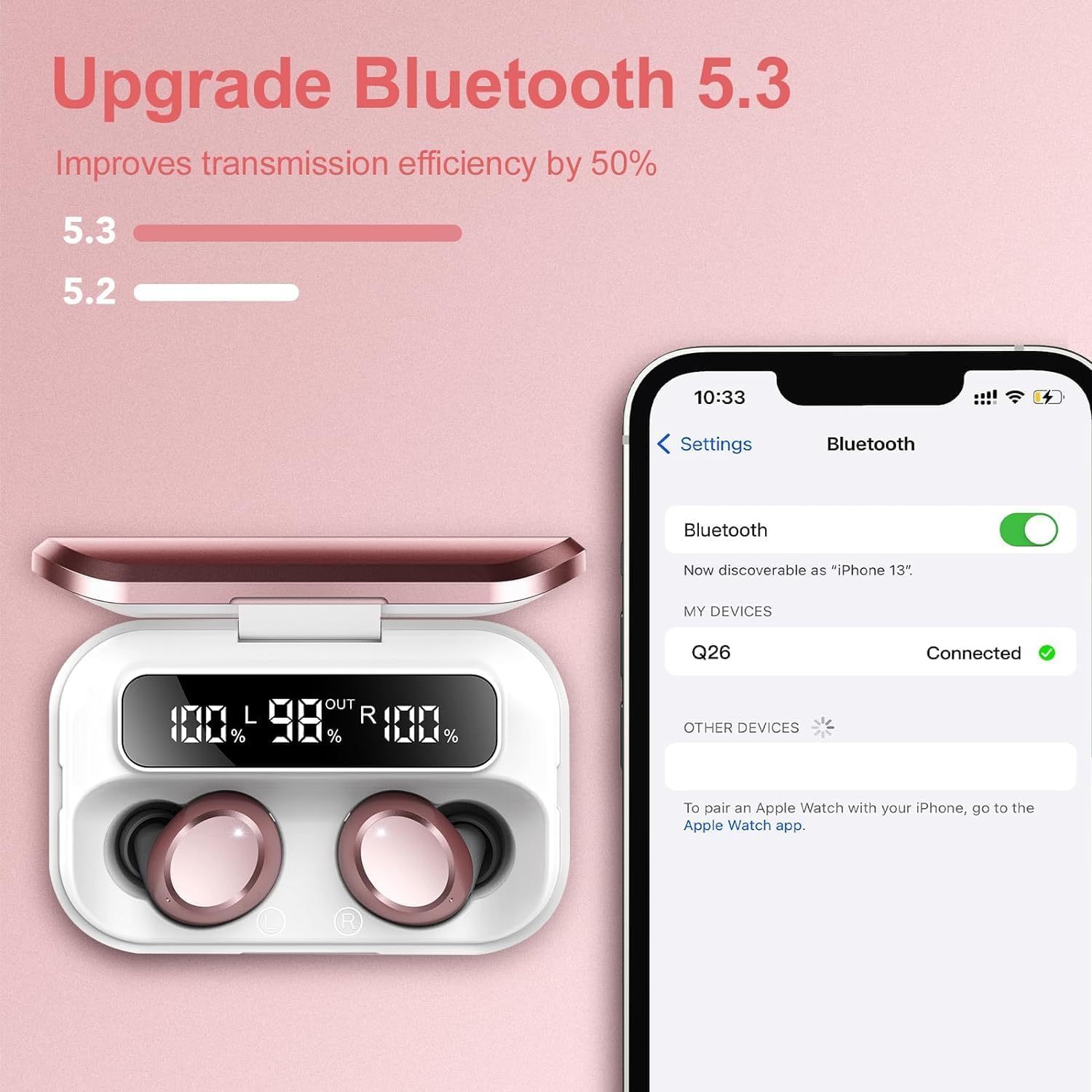 Foto 6 pulgar | Auriculares Inalámbricos Bluetooth 5.3 Lekaby Con 4 Micrófonos Enc Ip7 128h - Venta Internacional.