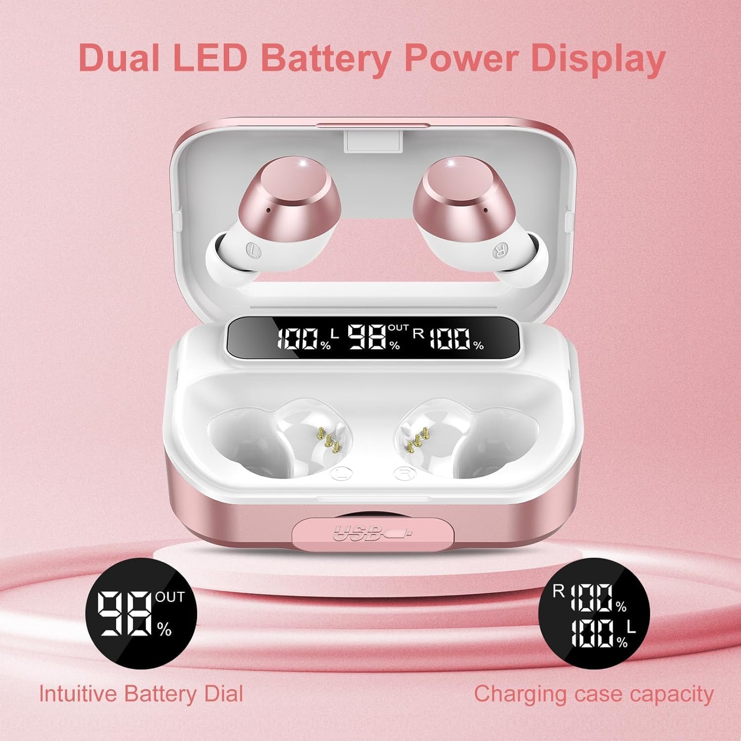 Foto 8 pulgar | Auriculares Inalámbricos Bluetooth 5.3 Lekaby Con 4 Micrófonos Enc Ip7 128h - Venta Internacional.