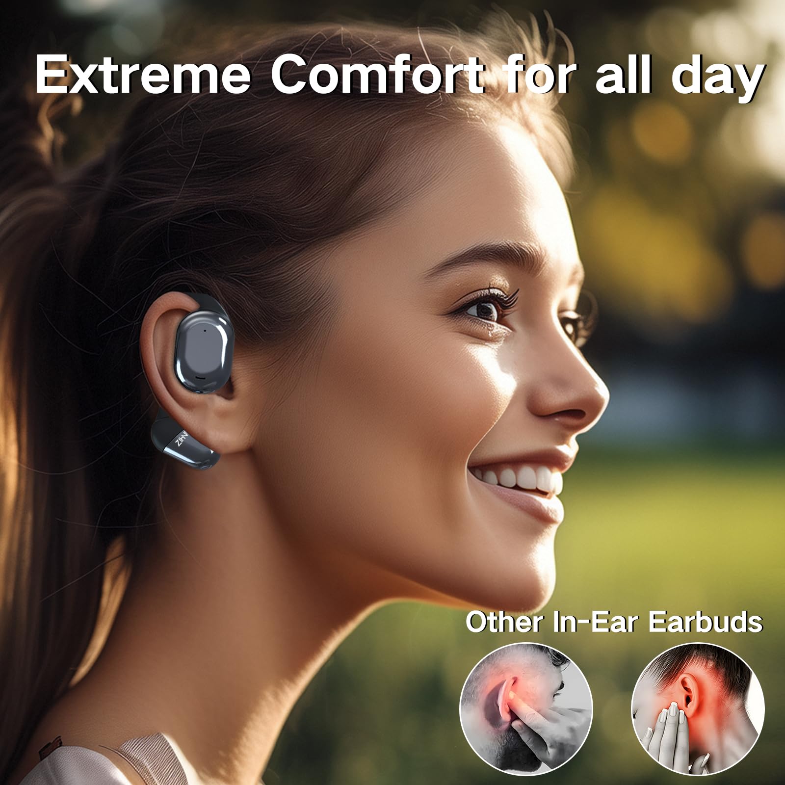 Foto 3 pulgar | Auriculares Inalámbricos Bluetooth Zihnic S05 De Oído Abierto Negros - Venta Internacional.