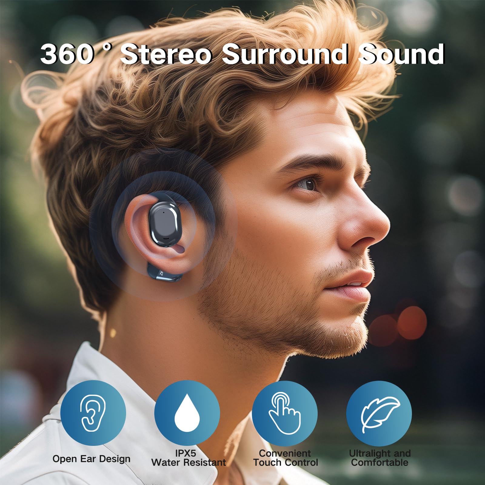 Foto 5 pulgar | Auriculares Inalámbricos Bluetooth Zihnic S05 De Oído Abierto Negros - Venta Internacional.