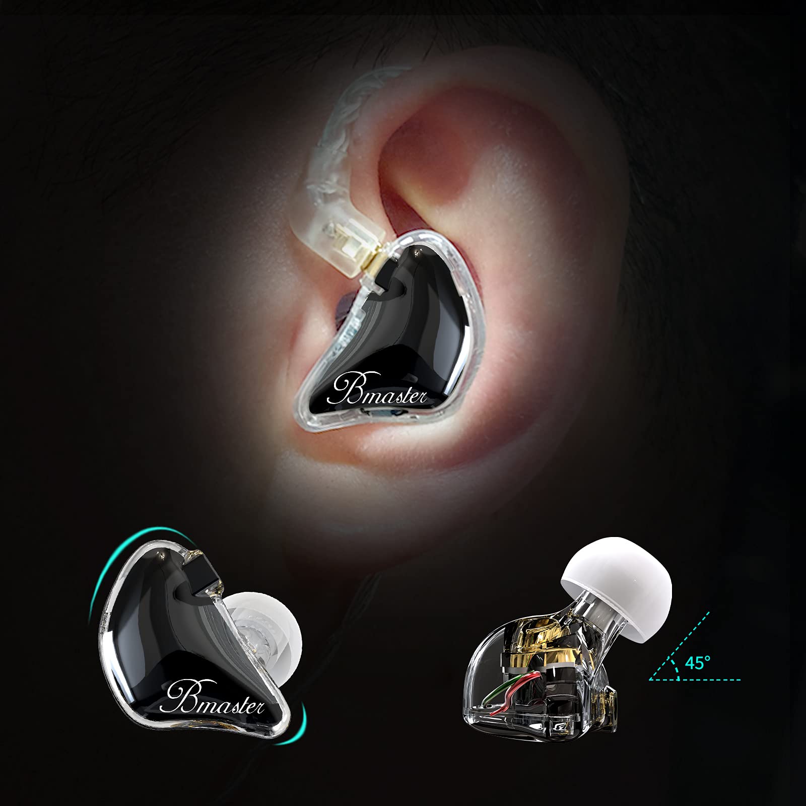 Foto 3 pulgar | Auriculares Con Monitor Intraural Basn Bmaster Triple Drivers, Color Negro - Venta Internacional.