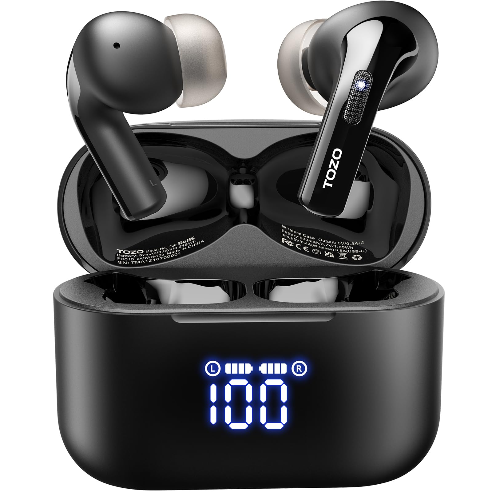 Foto 1 | Auriculares Inalámbricos Tozo T20 Bluetooth Ipx8 Negros - Venta Internacional.