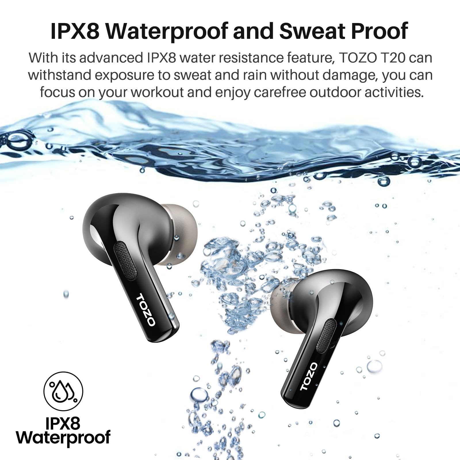 Foto 8 pulgar | Auriculares Inalámbricos Tozo T20 Bluetooth Ipx8 Negros - Venta Internacional.