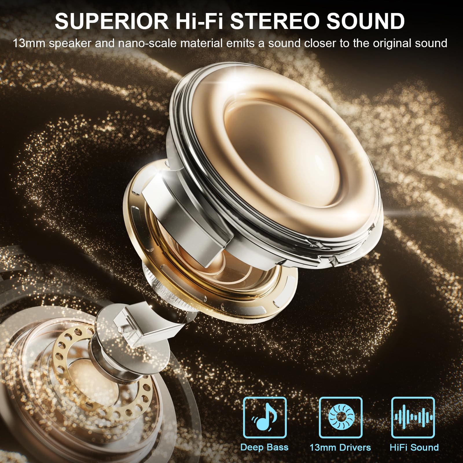 Foto 4 pulgar | Auriculares Inalámbricos Bluetooth 5.4 Donerton 40h Playtime - Venta Internacional.