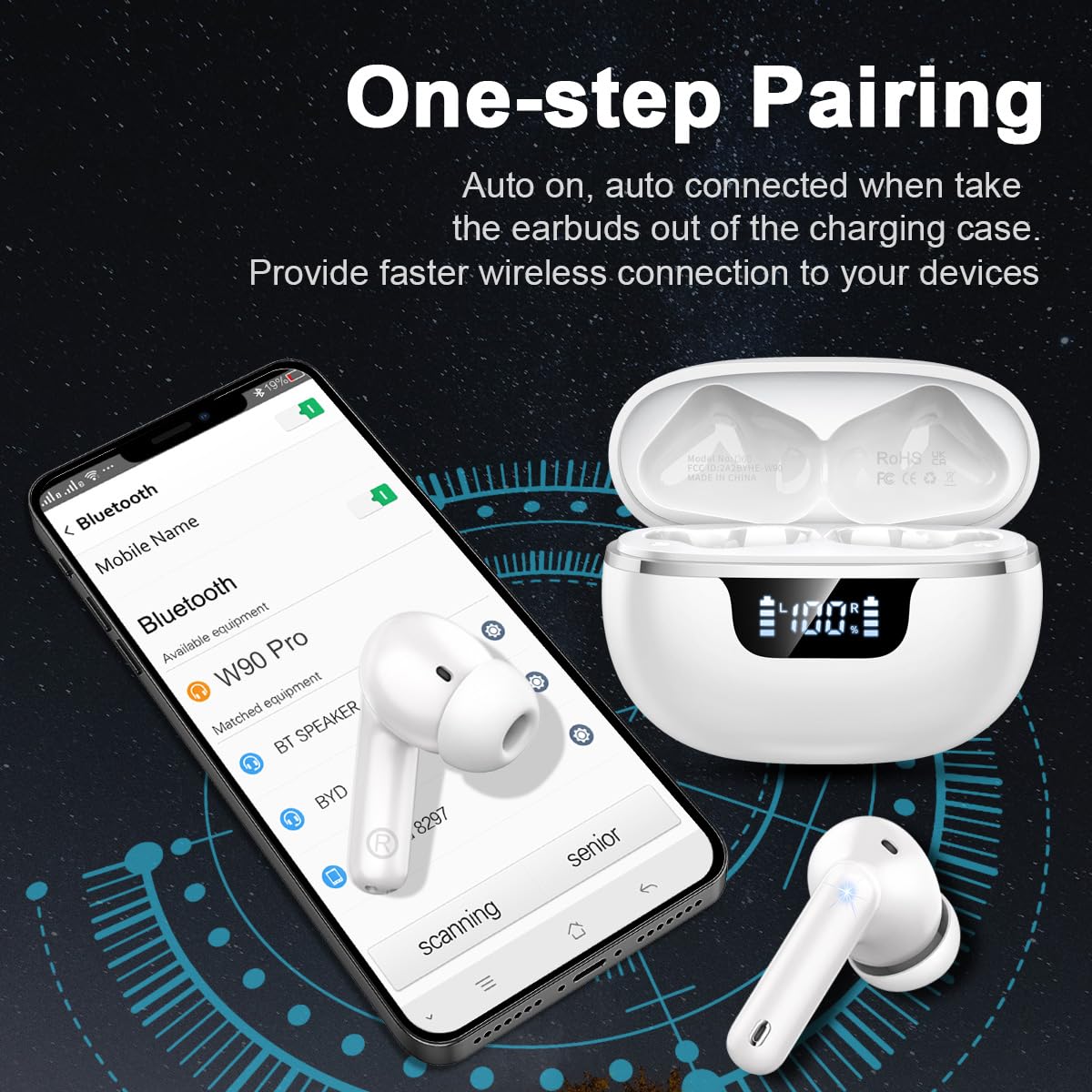 Foto 6 pulgar | Auriculares Inalámbricos Bluetooth 5.4 Donerton 40h Playtime - Venta Internacional.