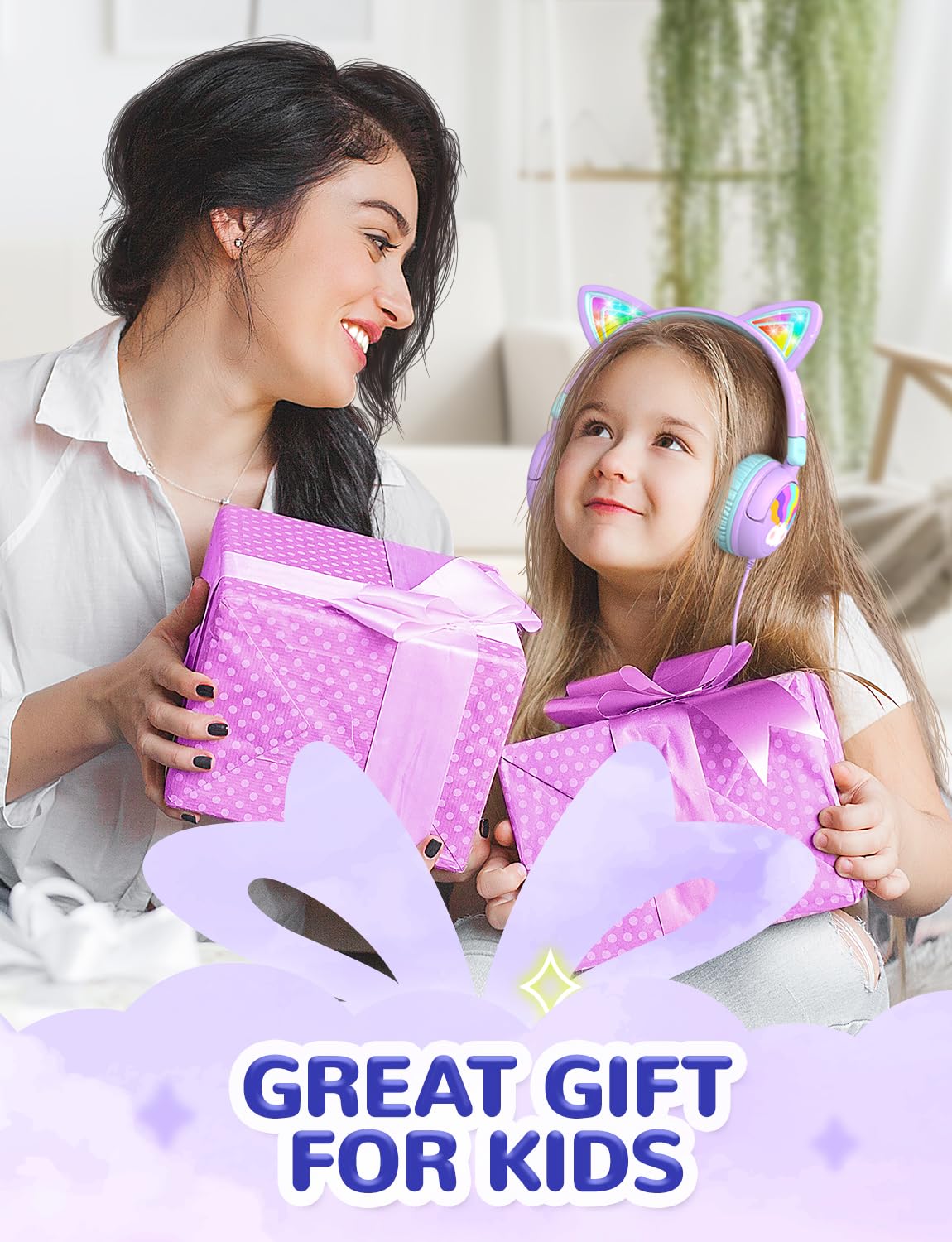 Foto 8 pulgar | Auriculares Para Niños Iclever Cat Ear Led Con Luz Led De 85 Dba, Volumen Seguro - Venta Internacional.