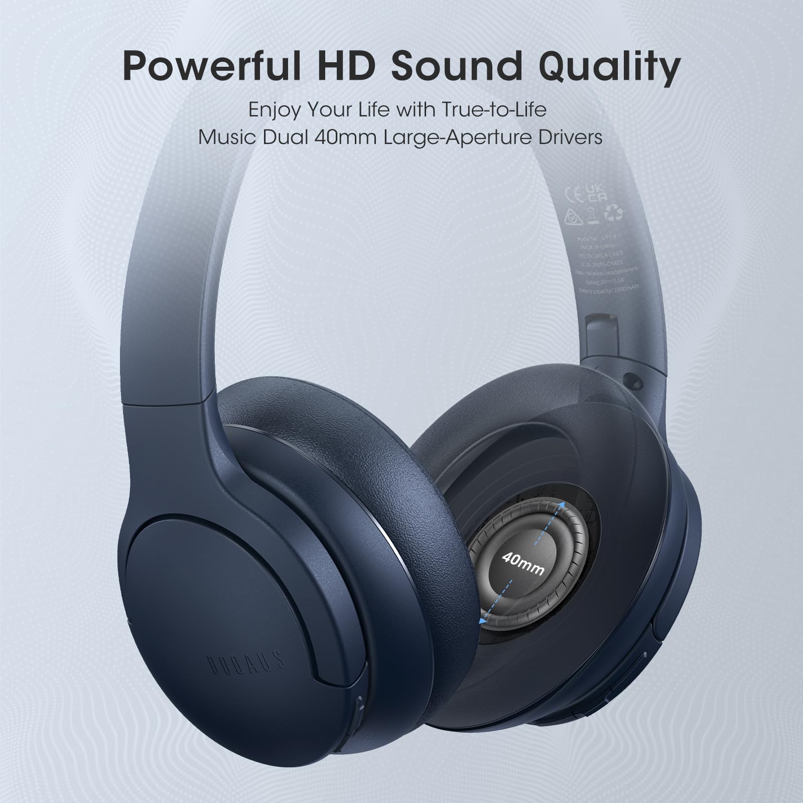 Foto 6 pulgar | Auriculares Bluetooth Doqaus Upgrade Over Ear 90 H De Reproducción - Venta Internacional.