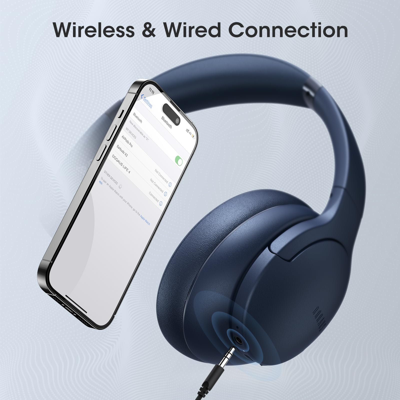 Foto 7 pulgar | Auriculares Bluetooth Doqaus Upgrade Over Ear 90 H De Reproducción - Venta Internacional.
