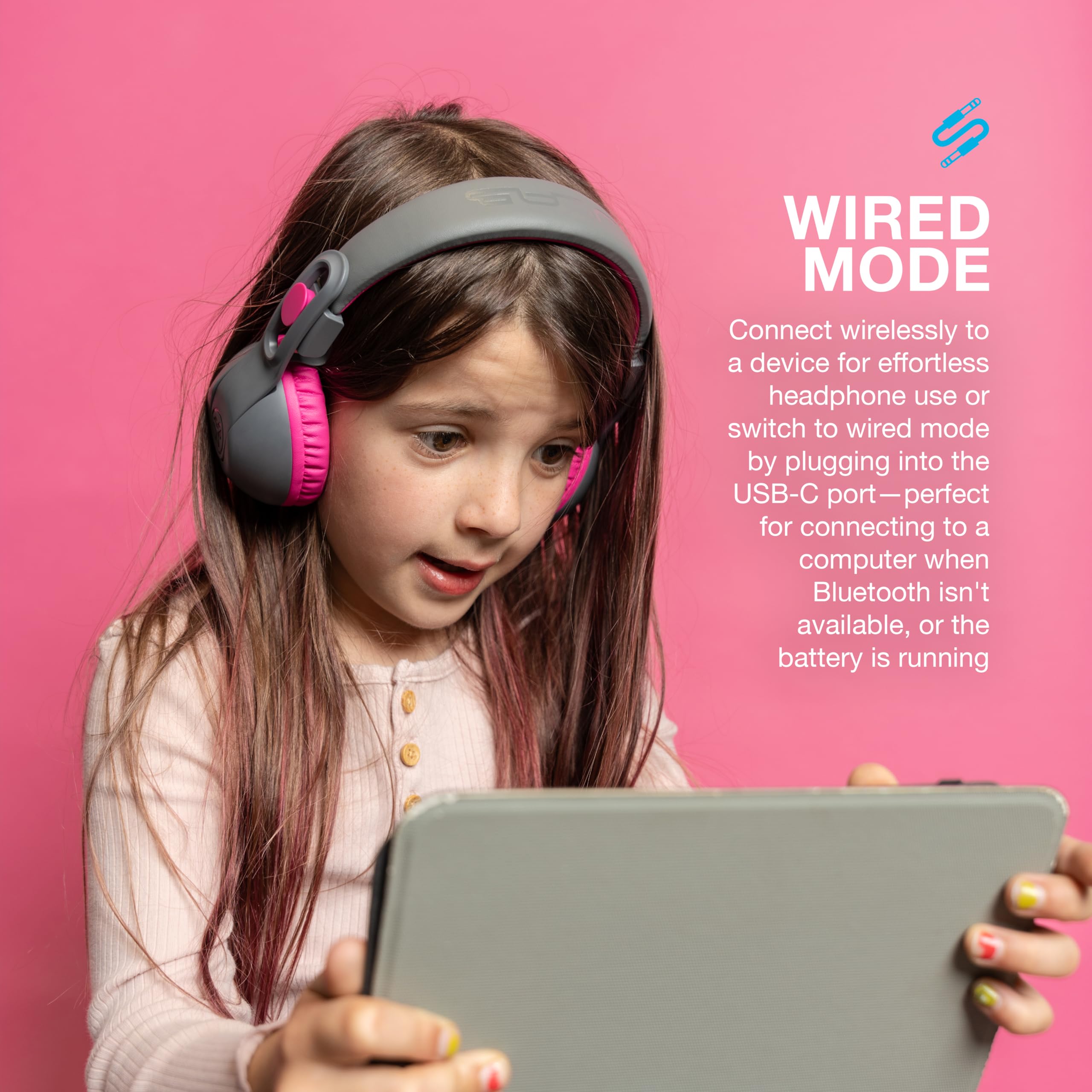 Foto 5 pulgar | Auriculares Jlab Jbuddies Studio 2 Wireless + Wireless Kids Gris/rosa - Venta Internacional.