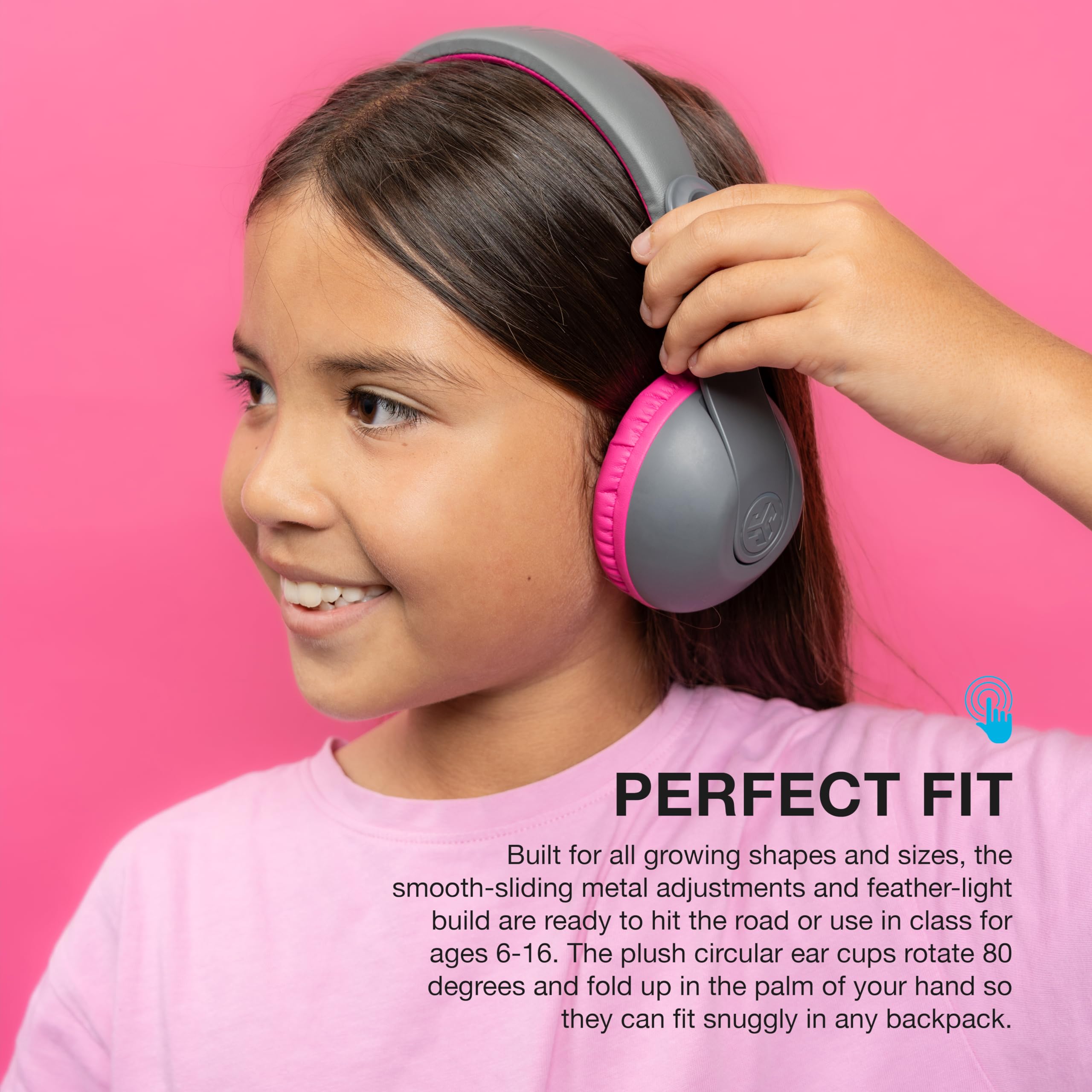 Foto 8 pulgar | Auriculares Jlab Jbuddies Studio 2 Wireless + Wireless Kids Gris/rosa - Venta Internacional.