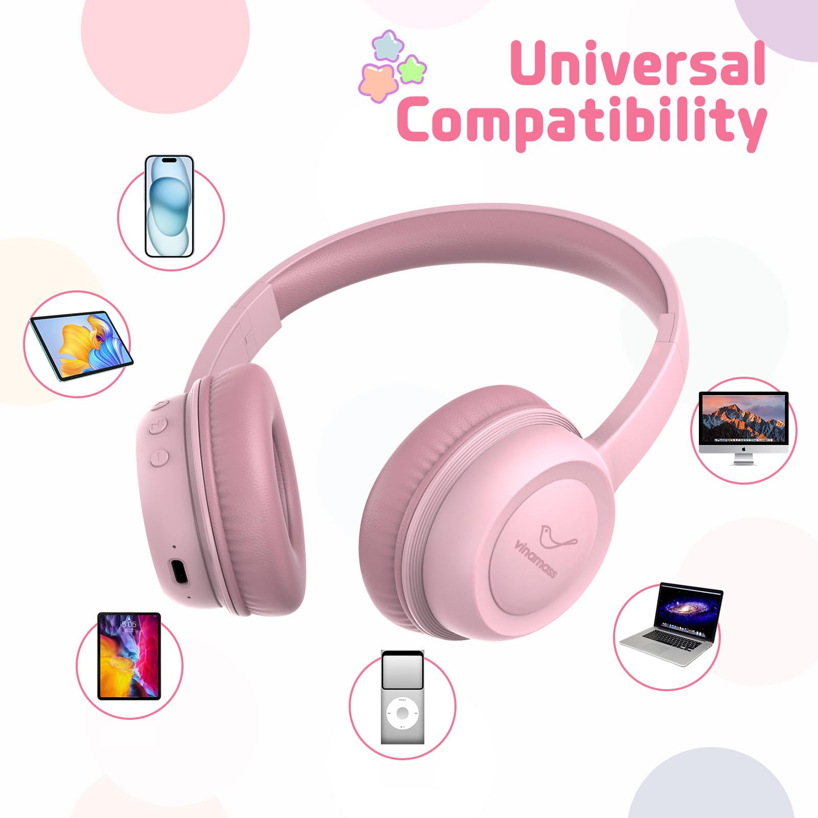 Foto 7 pulgar | Auriculares Bluetooth Vinamass E63 Para Niños Con 30 Horas De Reproducción - Venta Internacional.