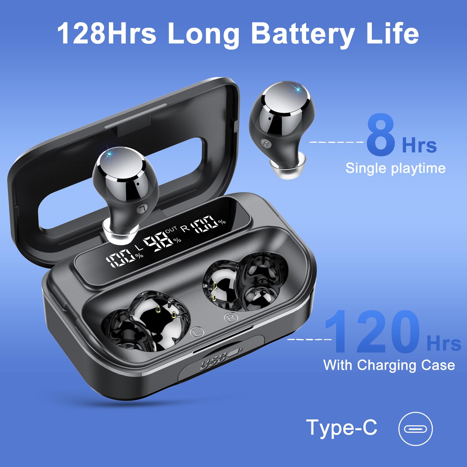 Foto 2 | Auriculares Inalámbricos Bluetooth 5.3 Lekaby 2025 Con Tiempo De Reproducción De 128 H - Venta Internacional.