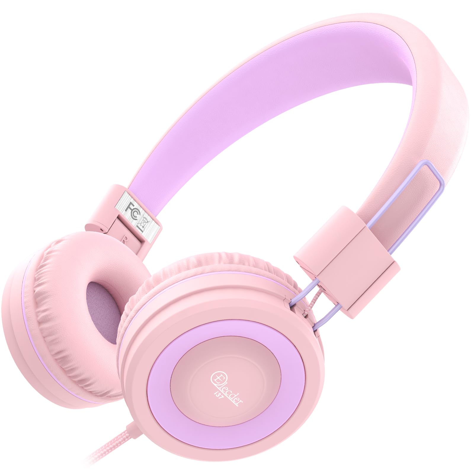 Foto 2 pulgar | Auriculares Elecder I37 Para Niños, Plegables, Supraaurales, Con Cable, Color Melocotón/morado - Venta Internacional.