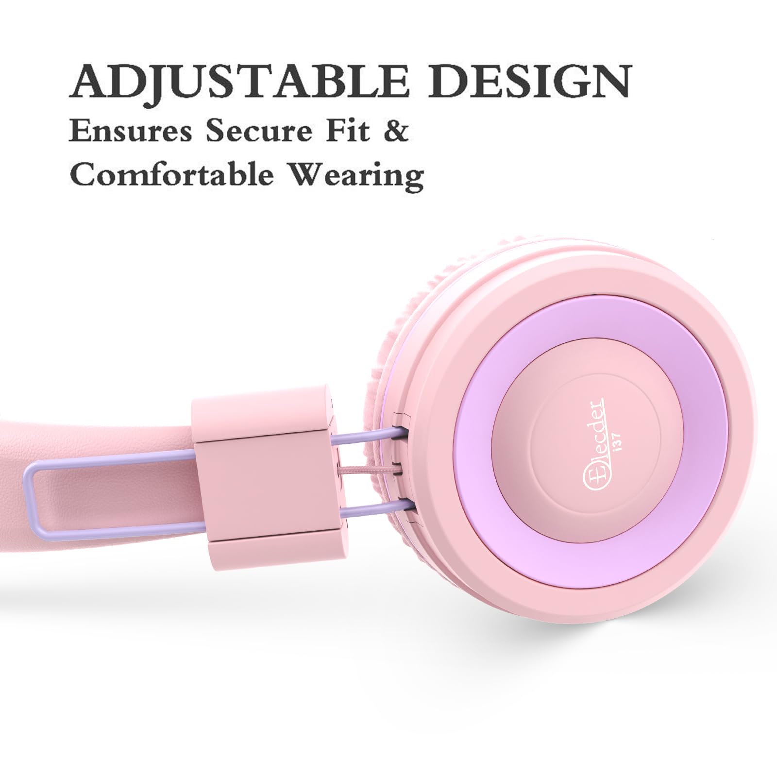 Foto 6 pulgar | Auriculares Elecder I37 Para Niños, Plegables, Supraaurales, Con Cable, Color Melocotón/morado - Venta Internacional.