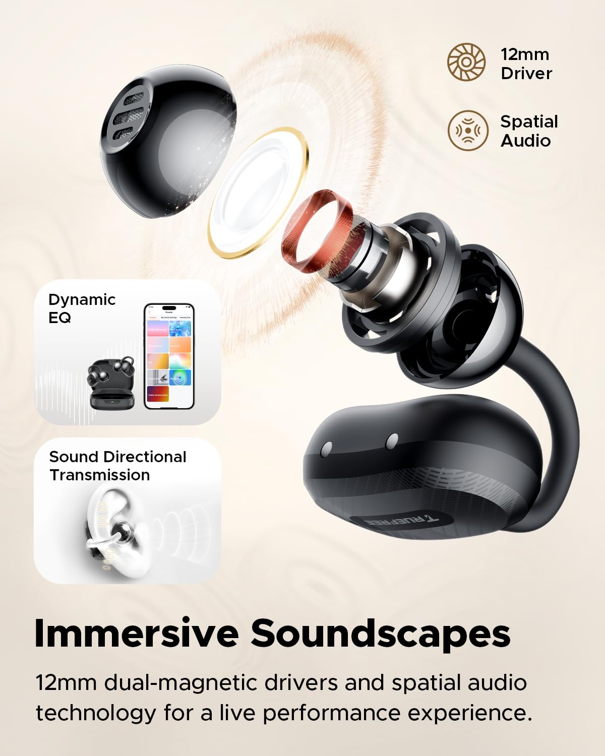 Foto 5 pulgar | Auriculares Inalámbricos Truefree C10 Clip-on Bluetooth 5.4 28h Playtime - Venta Internacional.