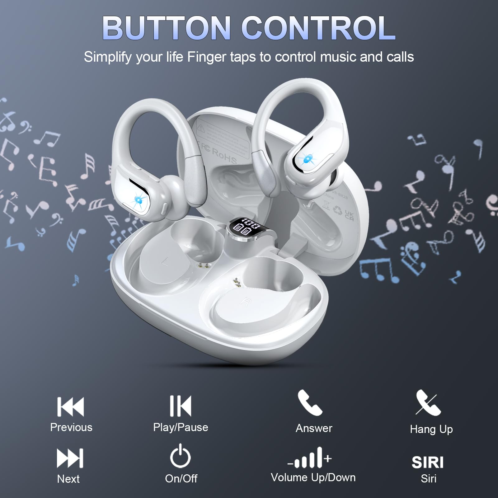 Foto 7 pulgar | Auriculares Inalámbricos Ltinist Bluetooth 5.4 75 Horas, Color Blanco - Venta Internacional.