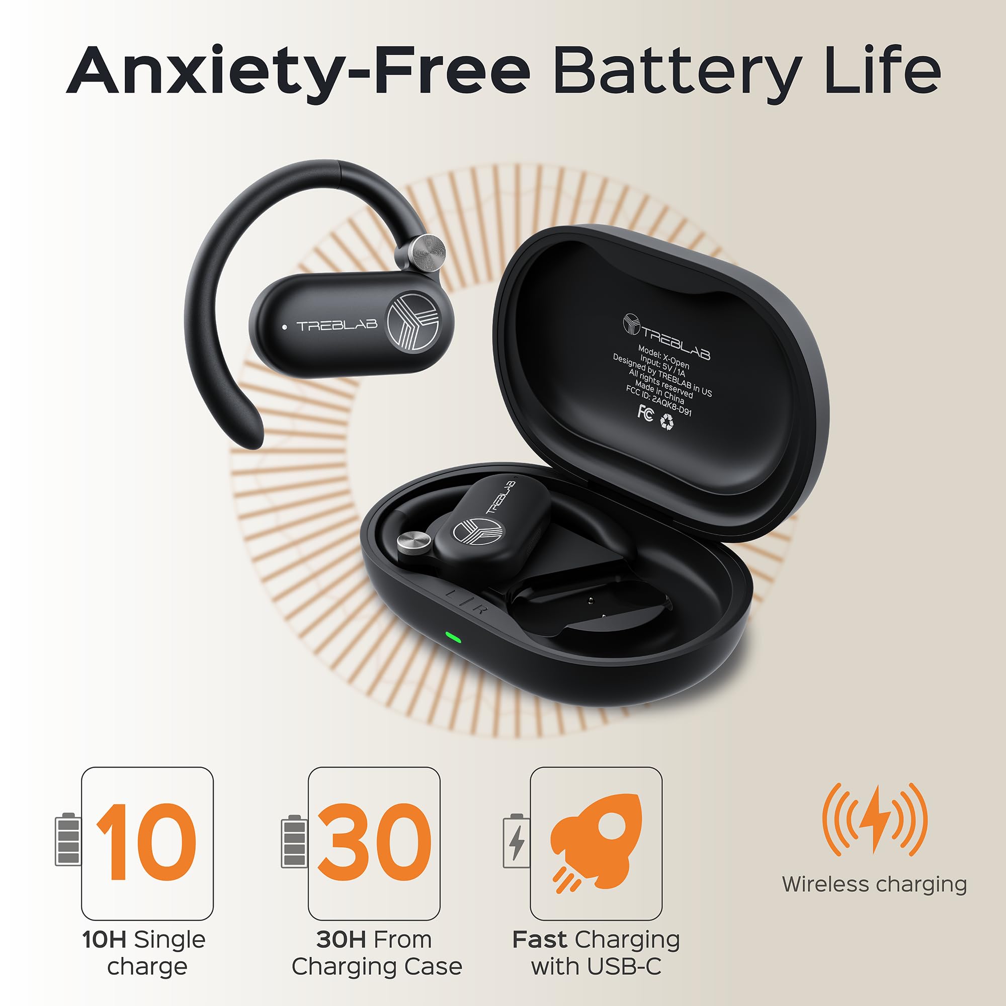Foto 5 pulgar | Auriculares Inalámbricos Treblab X-open Lightweight 40h Playtime - Venta Internacional.