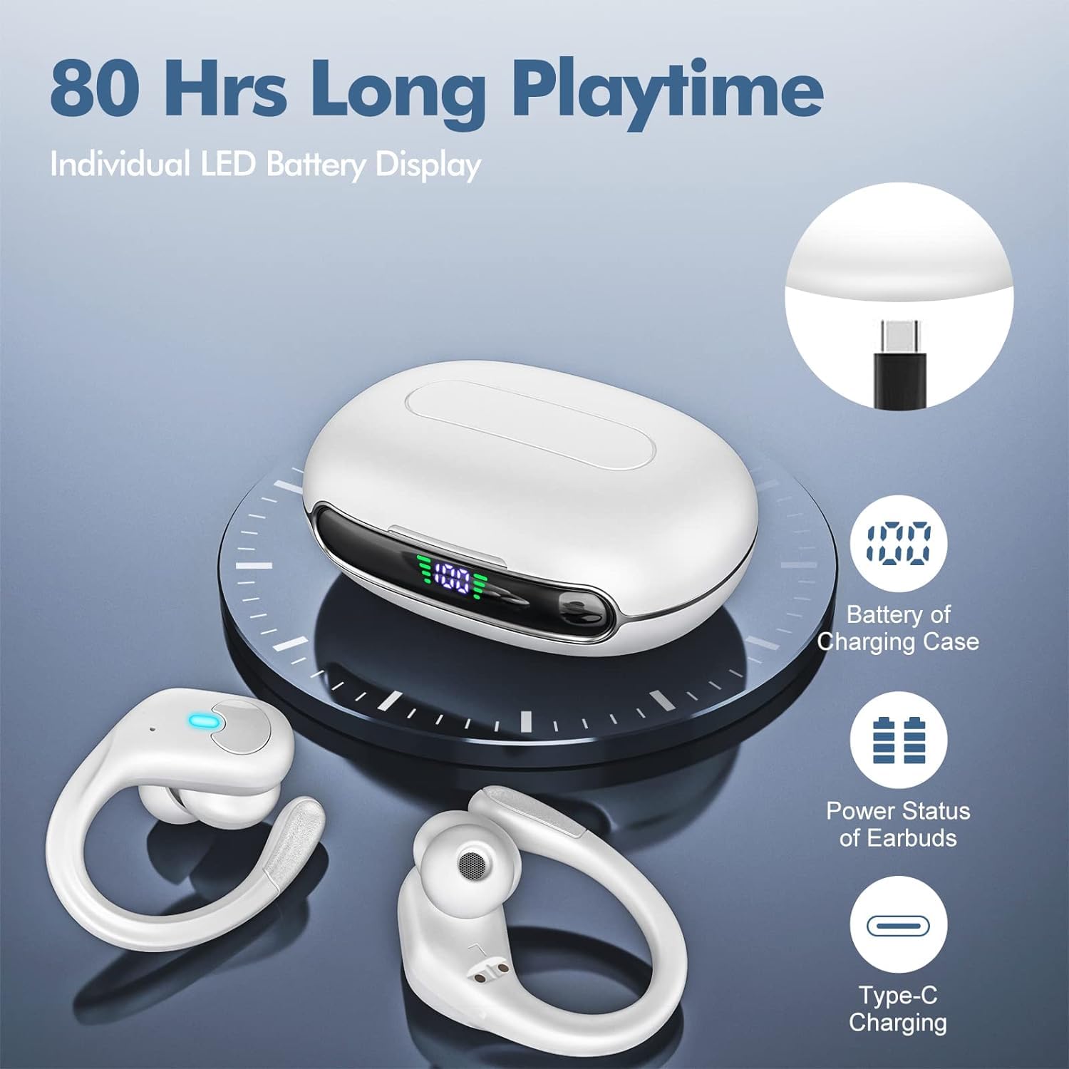 Foto 5 | Auriculares Inalámbricos Bluetooth 5.3 Hifi Stereo 80h Ipx7 - Venta Internacional.