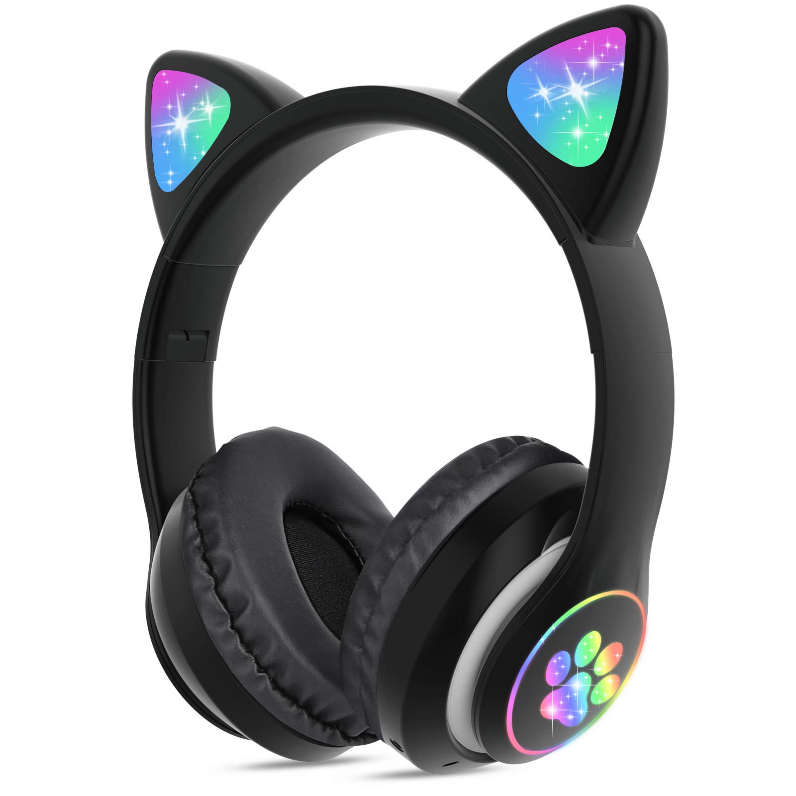 Foto 2 pulgar | Auriculares Inalámbricos Tcjj Cat Ear Led Bluetooth Con Micrófono Negro - Venta Internacional.
