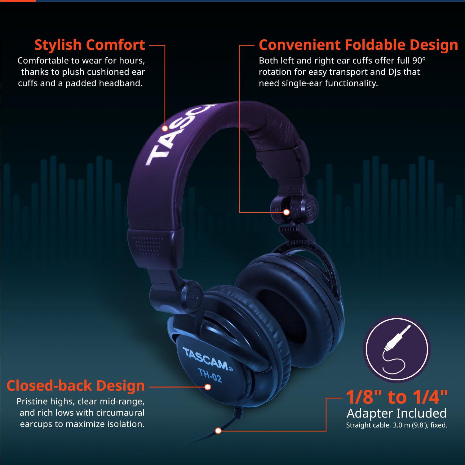 Foto 4 pulgar | Auriculares Tascam Th-02 Professional Studio Monitor Con Cable - Venta Internacional.