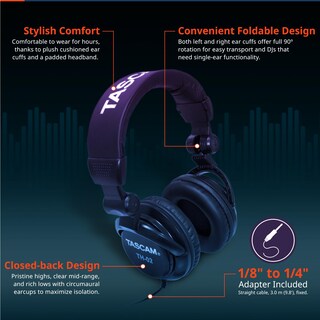 Foto 3 | Auriculares Tascam Th-02 Professional Studio Monitor Con Cable - Venta Internacional.