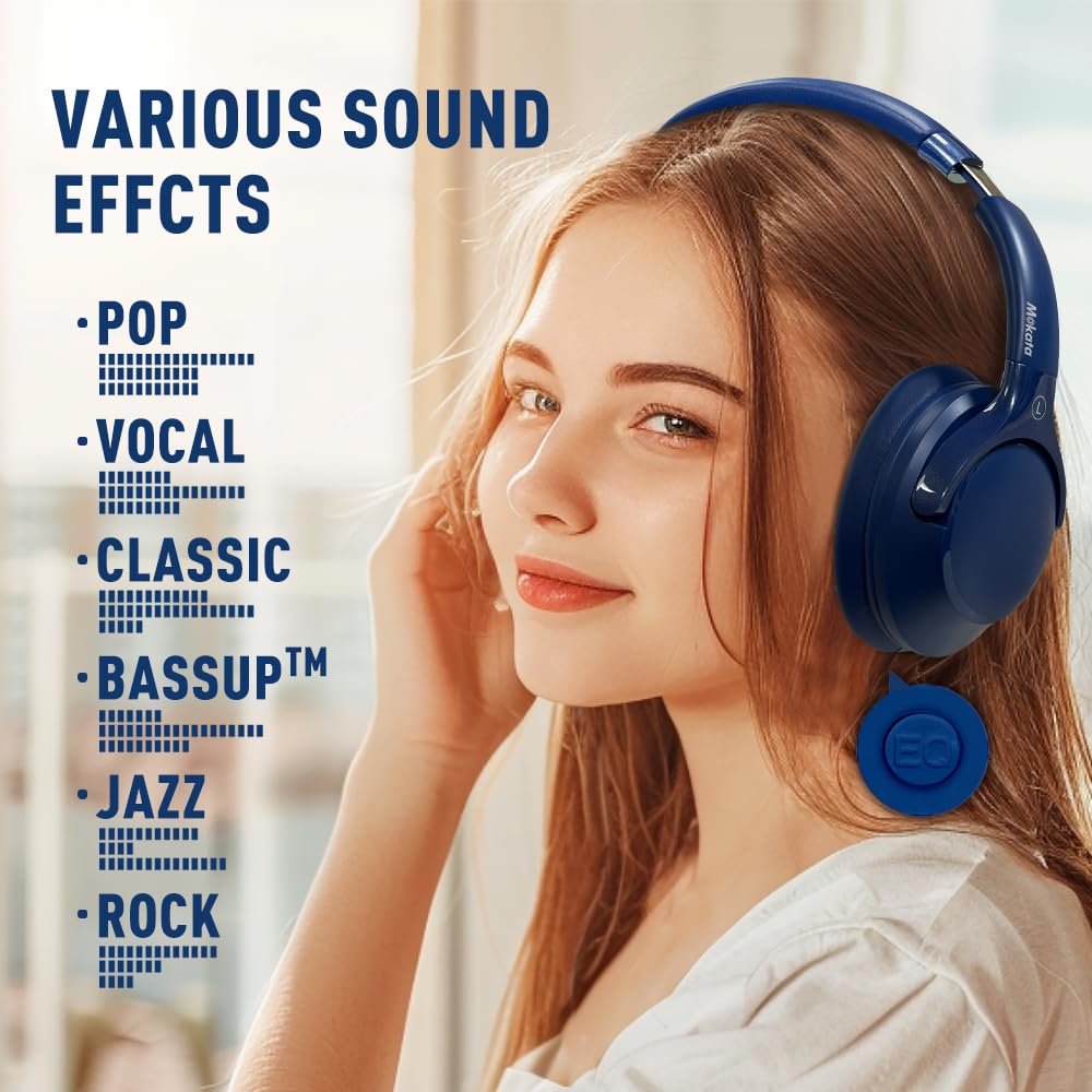Foto 4 pulgar | Auriculares Bluetooth 5.3 Mokata Over Ear 68h Playtime Blue - Venta Internacional.