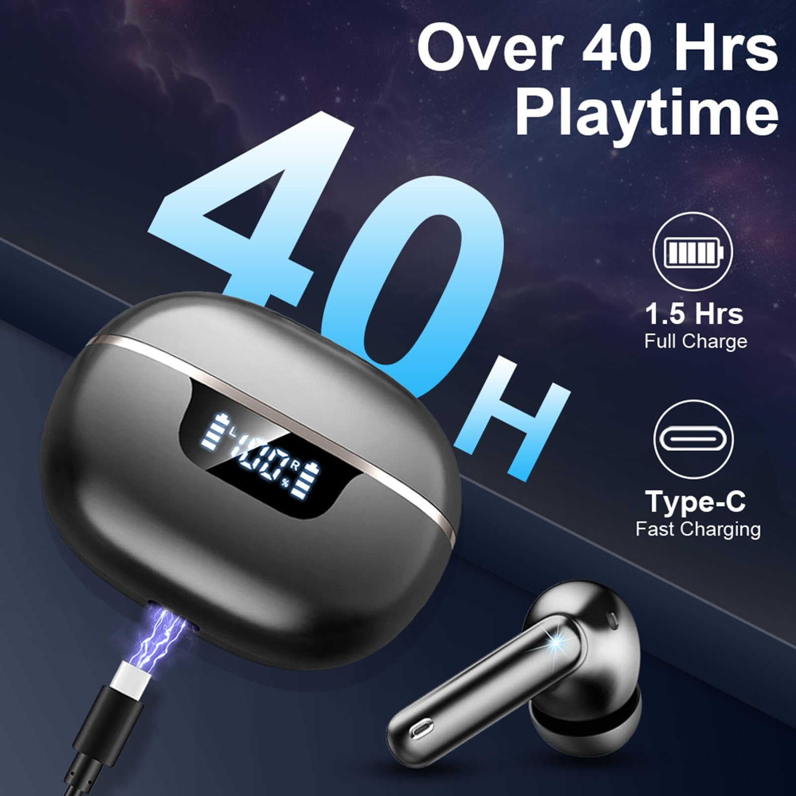 Foto 5 pulgar | Auriculares Inalámbricos Donerton W90 Bluetooth 5.4 40h Playtime - Venta Internacional.