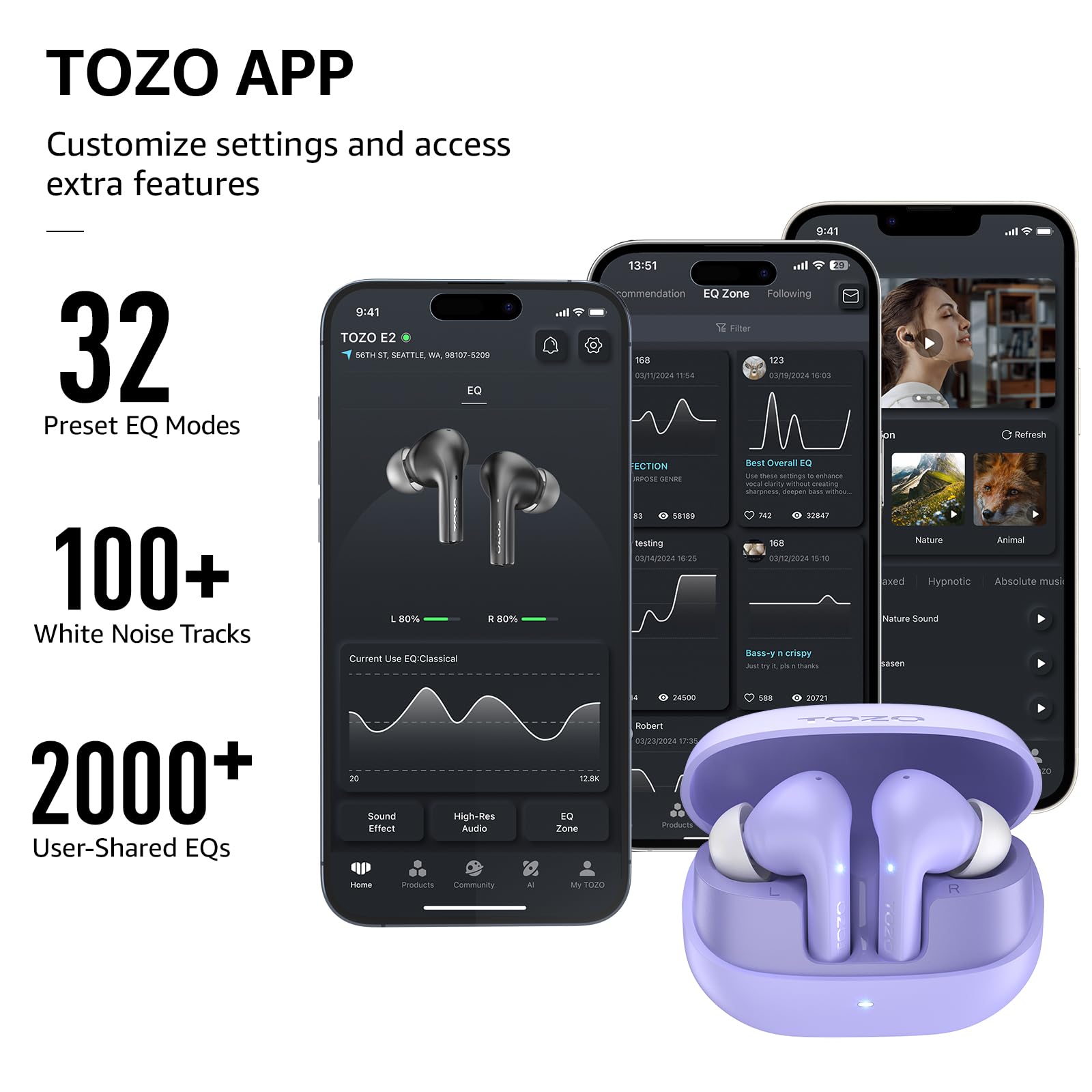 Foto 6 pulgar | Auriculares Inalámbricos Tozo E2 Ai Call Noise Cancelation 30h - Venta Internacional.