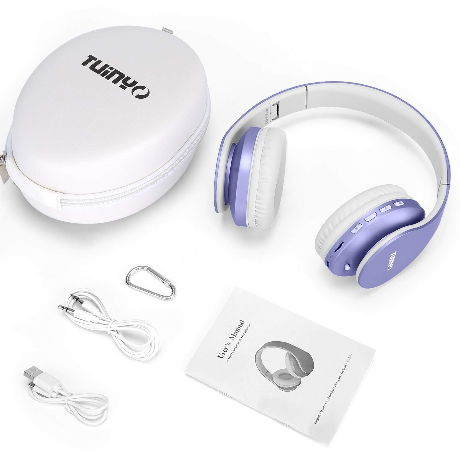 Foto 6 pulgar | Auriculares Inalámbricos Tuinyo Bluetooth Para Colocar Sobre Las Orejas Con Micrófono, Color Morado - Venta Internac