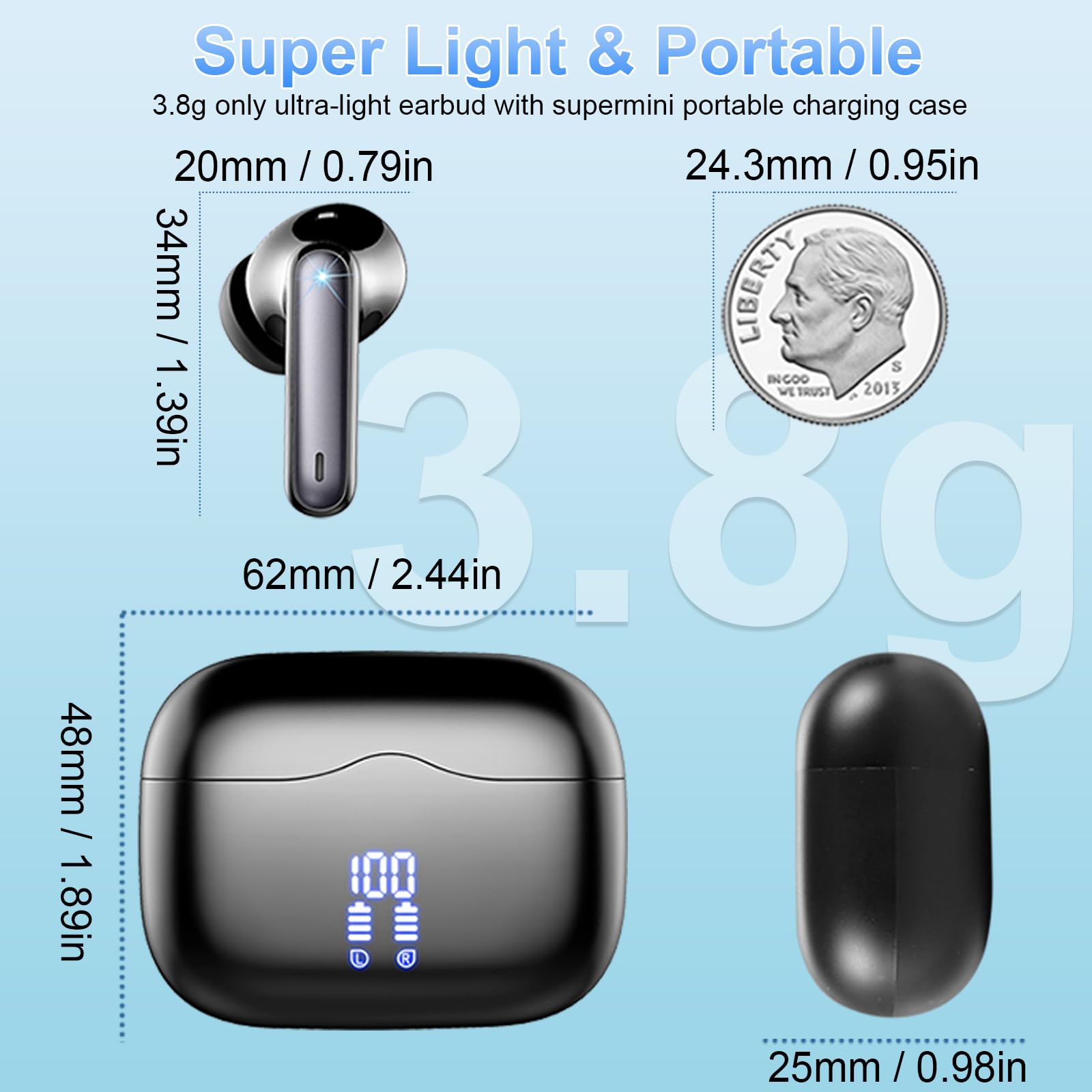 Foto 7 pulgar | Auriculares Inalámbricos Xinwld Bluetooth 5.3 40h Playtime - Venta Internacional.