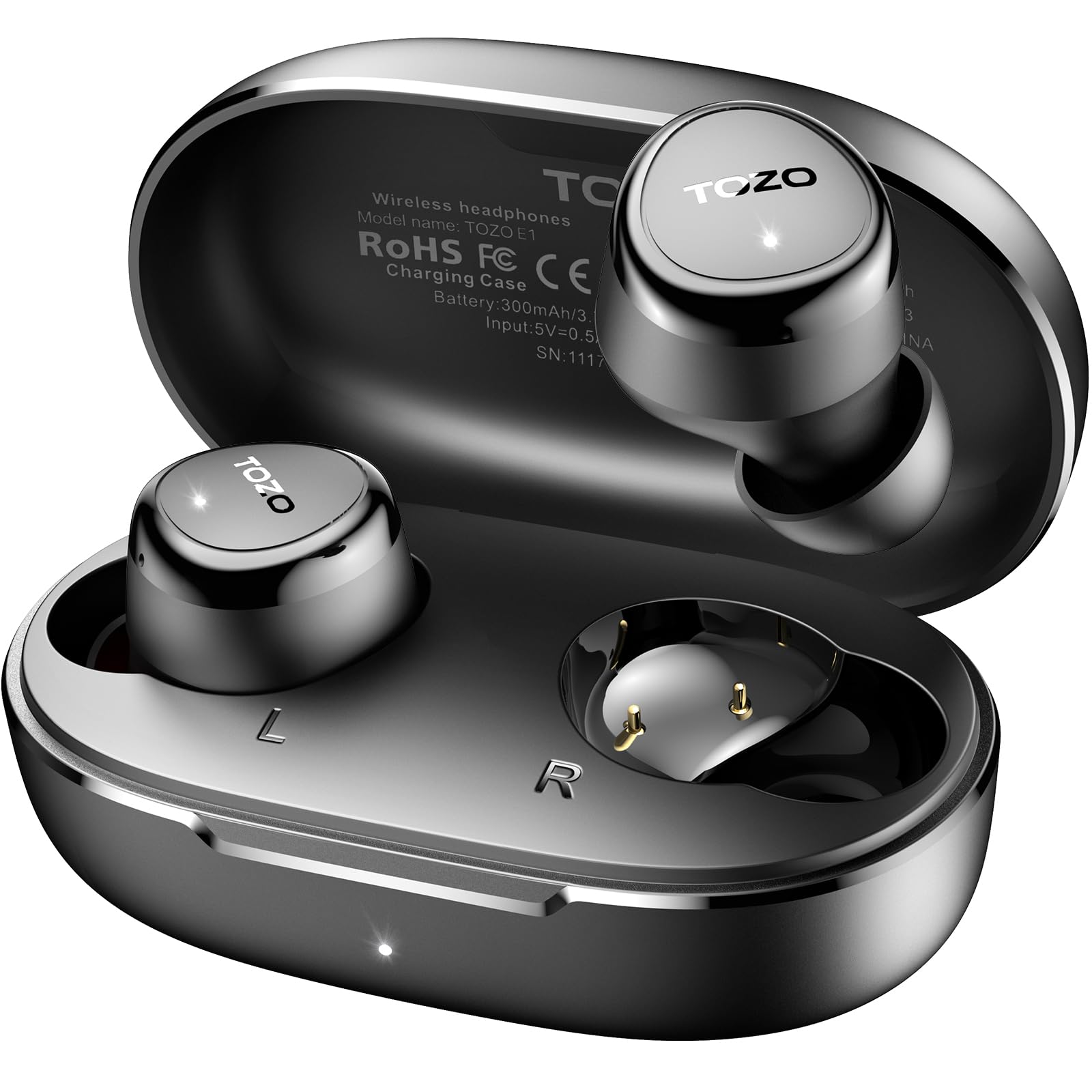Foto 2 pulgar | Auriculares Inalámbricos Tozo E1 Con Micrófono Bluetooth 5.3 30h Playtime Negros - Venta Internacional.